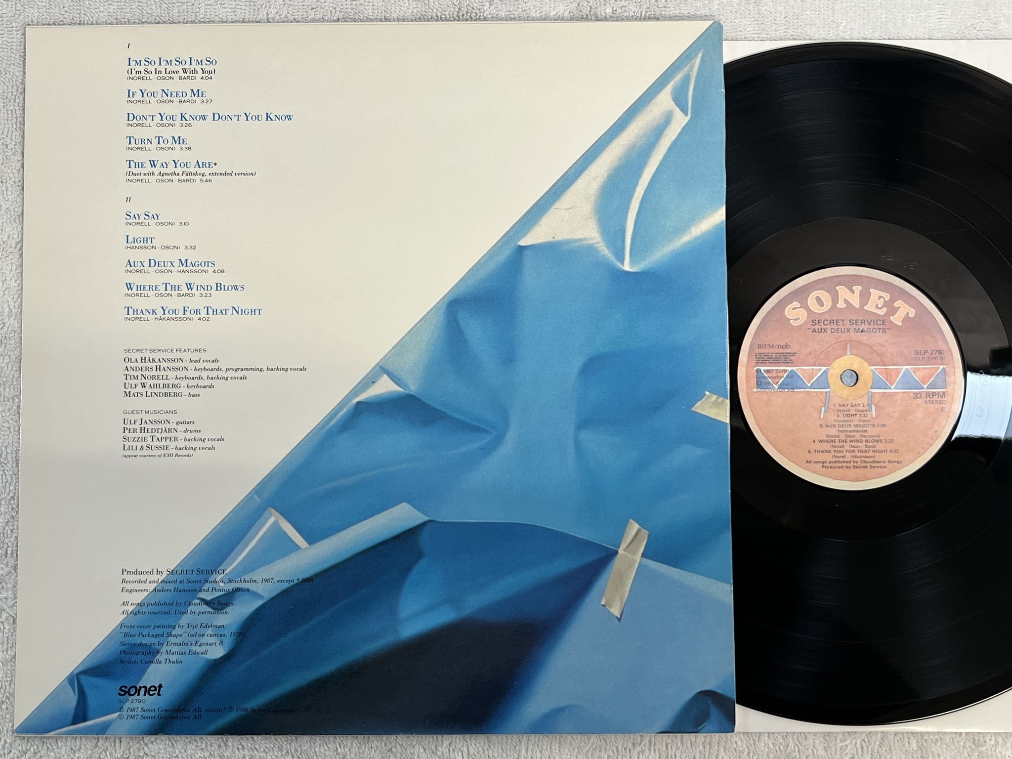 Omslagsbild för skivan SECRET SERVICE aux deux magots LP -87 Swe SONET SLP-2790