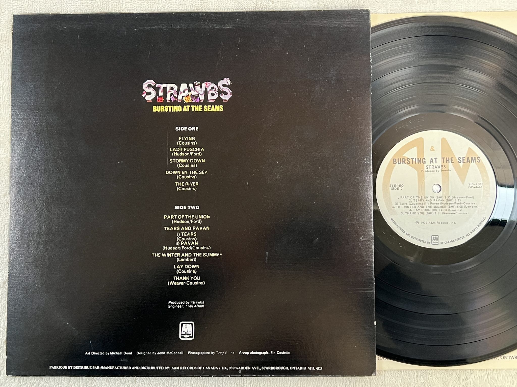 Omslagsbild för skivan STRAWBS bursting at the seams LP Can A&M SP-4383