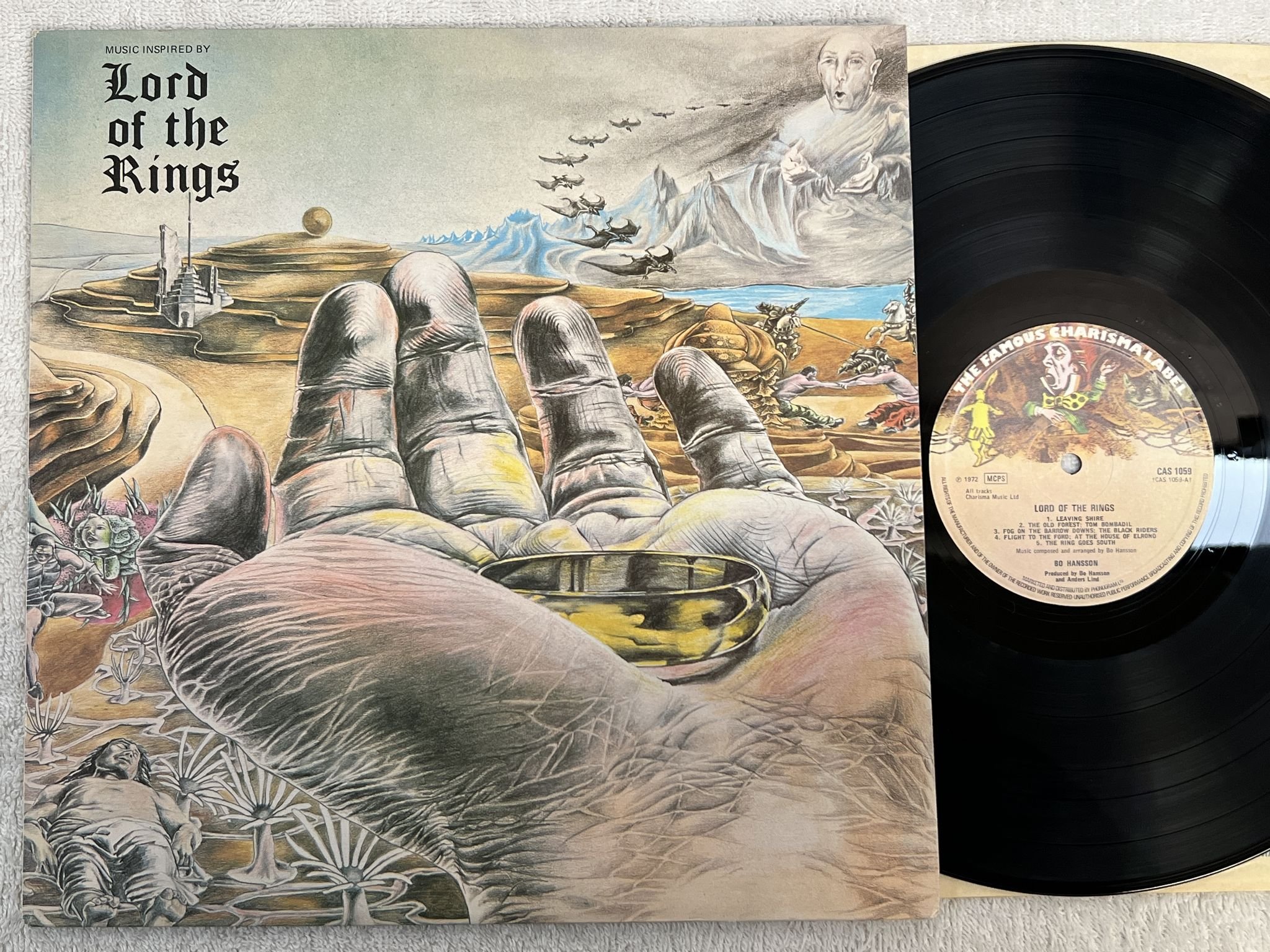 Omslagsbild för skivan BO HANSSON lord of the rings LP -72 UK CHARISMA CAS 1059