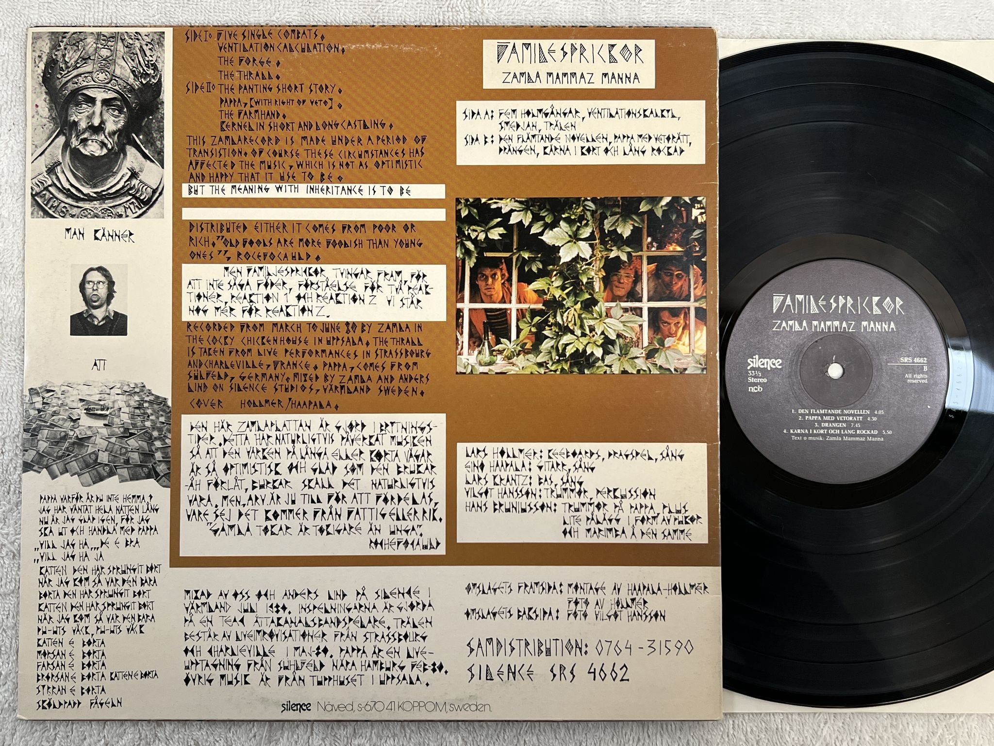 Omslagsbild för skivan ZAMLA MAMMAZ MANNA Familjesprickor LP -80 Swe SILENCE SRS 4662