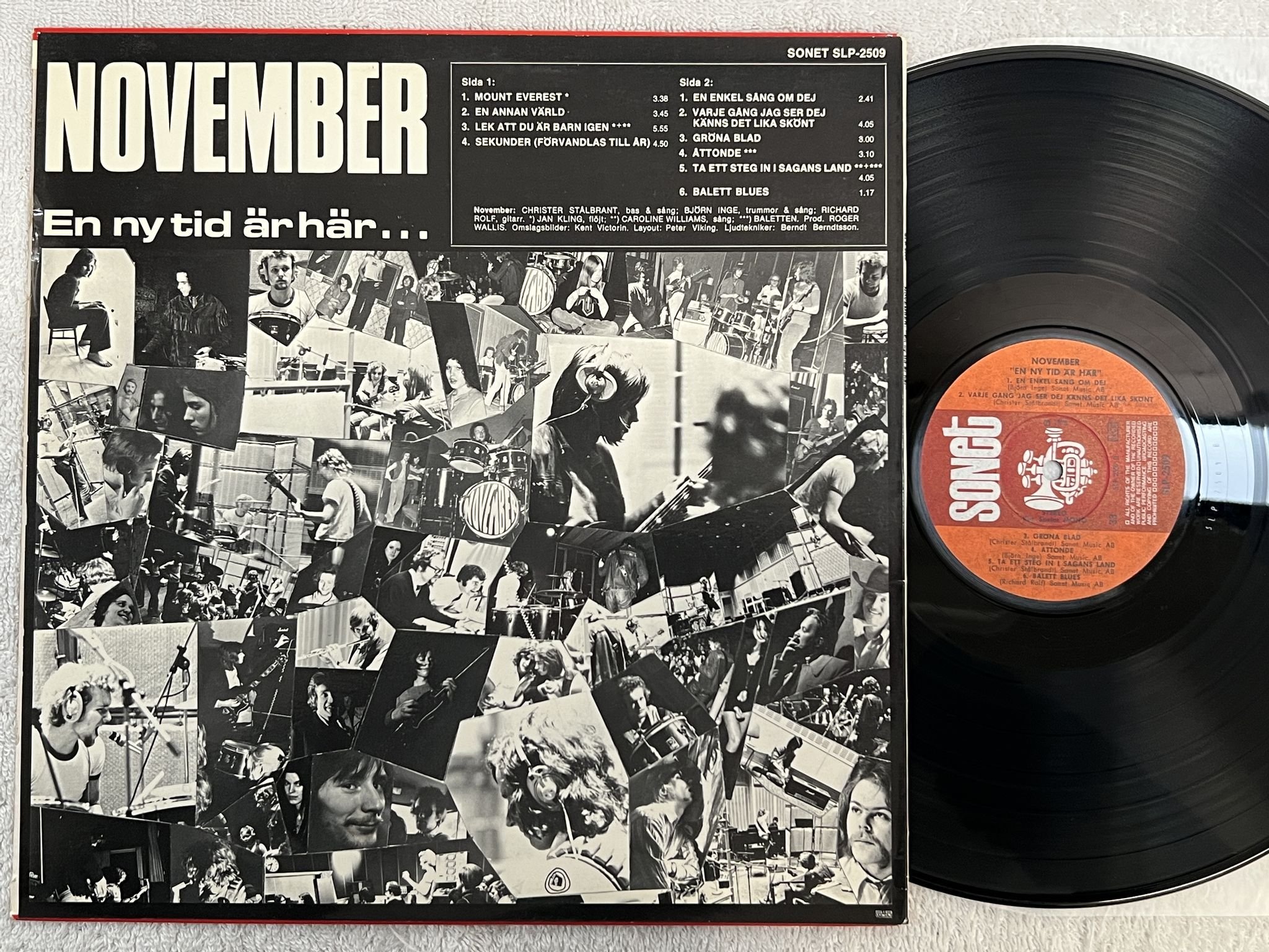 Omslagsbild för skivan NOVEMBER en ny tid är här LP -70 Swe SONET SLP-2509 *** HARD PROG ***