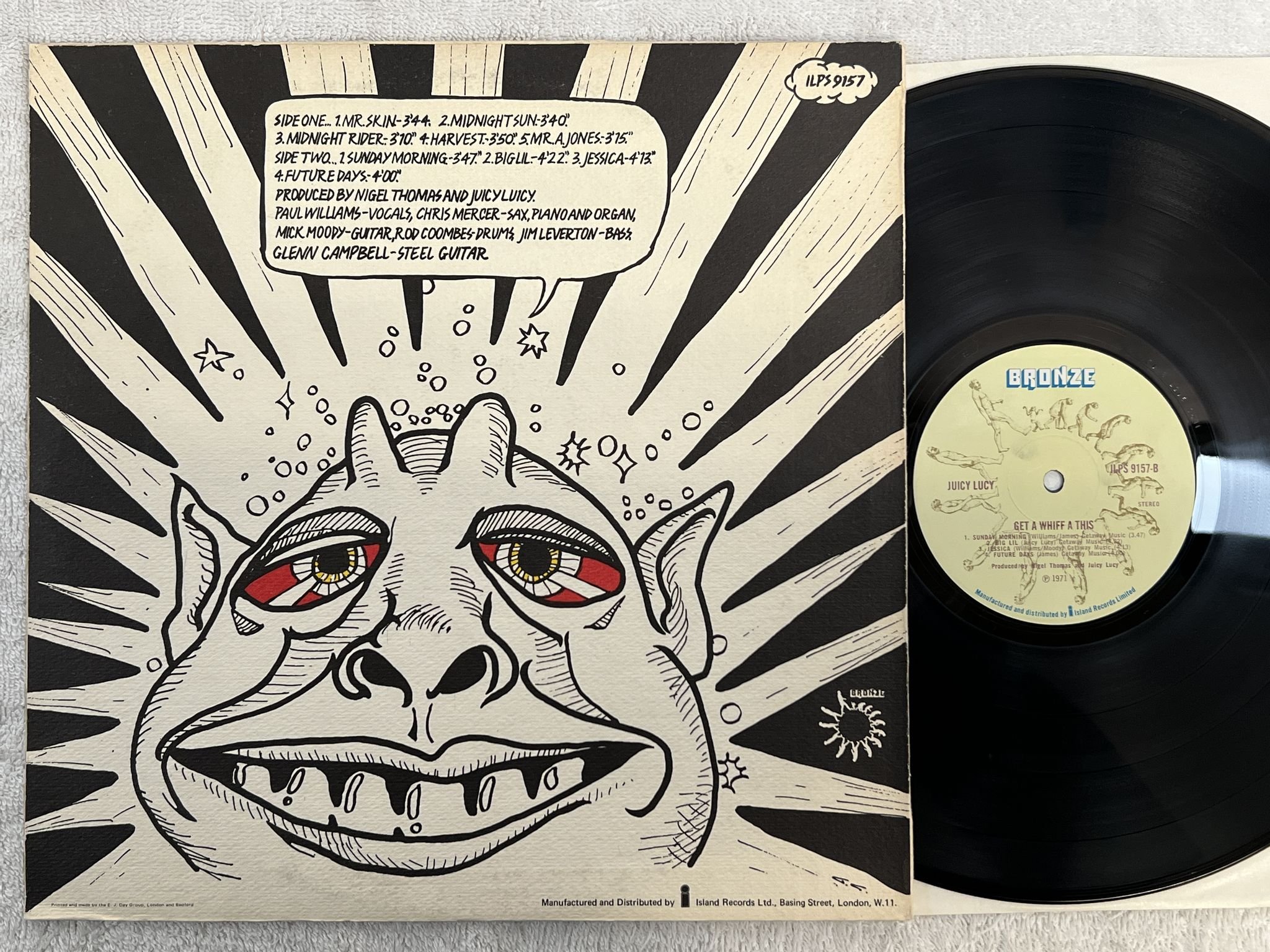 Omslagsbild för skivan JUICY LUCY get a whiff a this LP UK BRONZE ILPS 9157