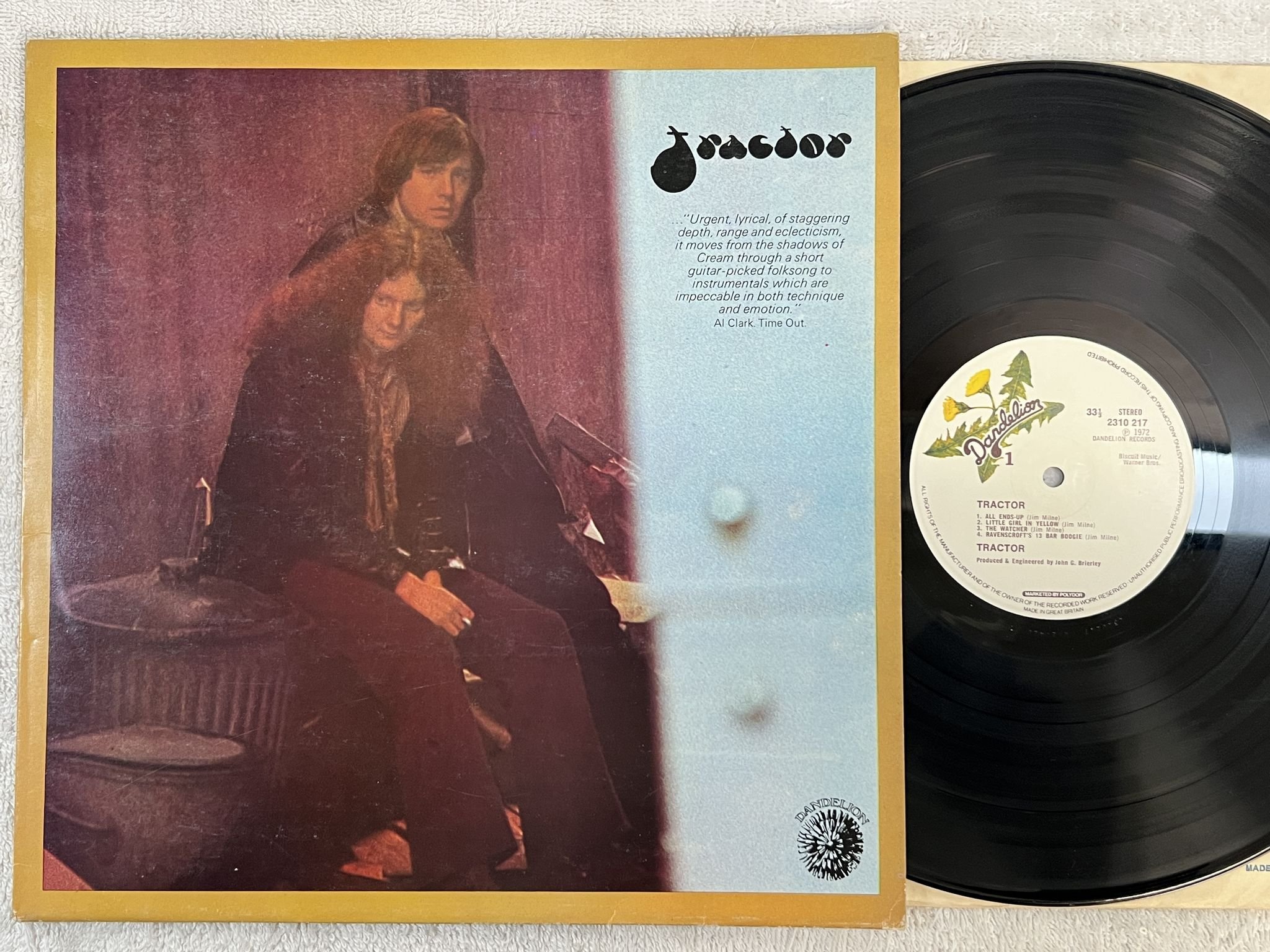 Omslagsbild för skivan TRACTOR s/t LP -72 UK DANDELION 2310 217 **** RARE PROG ****