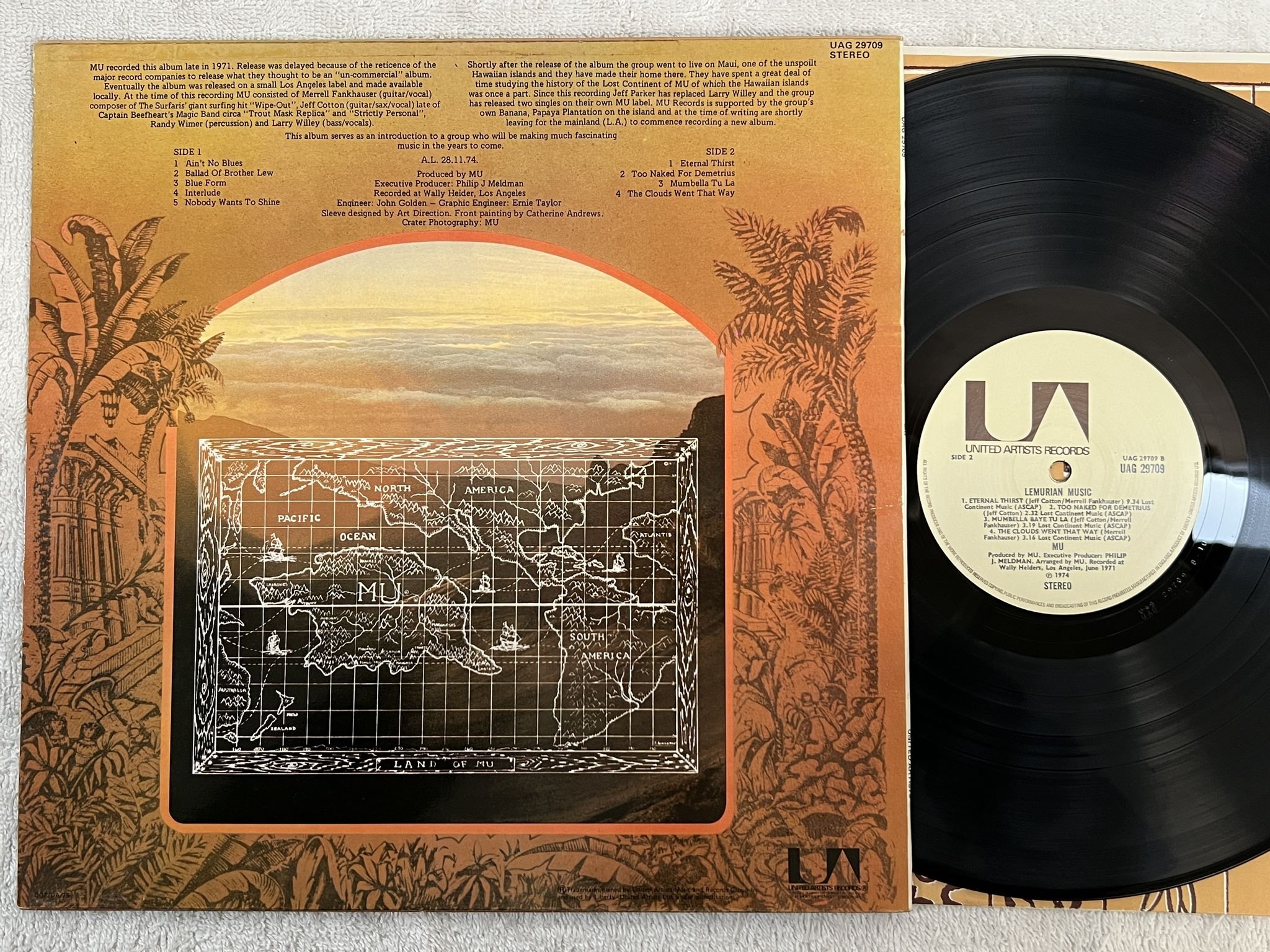 Omslagsbild för skivan MU lemurian music LP -74 UK UNITED ARTISTS UAG 29709 *** PSYCH / JAZZ ***