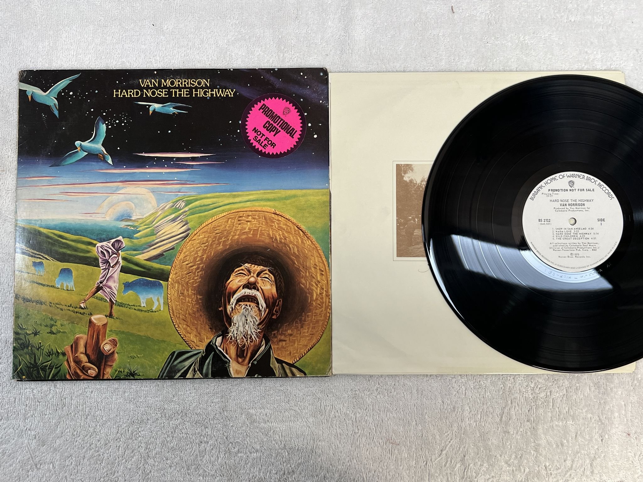 Omslagsbild för skivan VAN MORRISON hard nose the highway LP -73 WARNER BS 2712 *** RARE PROMO ***