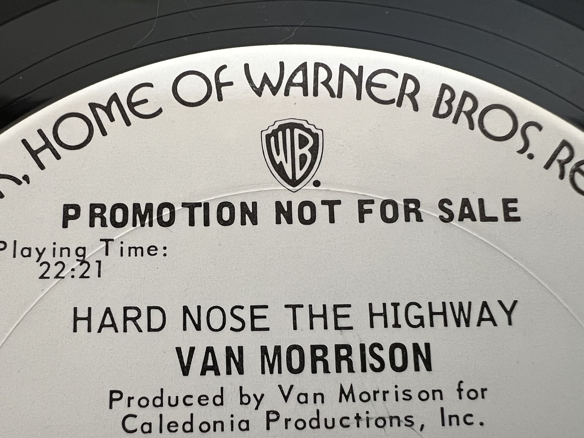 Omslagsbild för skivan VAN MORRISON hard nose the highway LP -73 WARNER BS 2712 *** RARE PROMO ***
