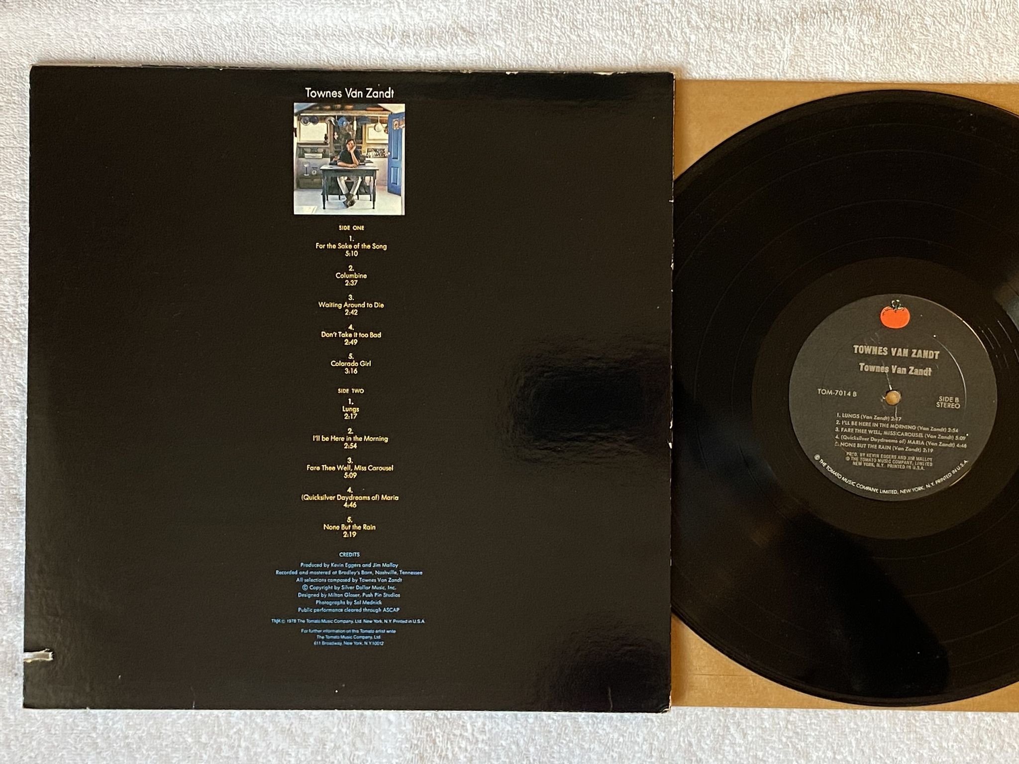 Omslagsbild för skivan TOWNES VAN ZANDT s/t LP re -78 US TOMATO TOM-7014 *** RARE ***