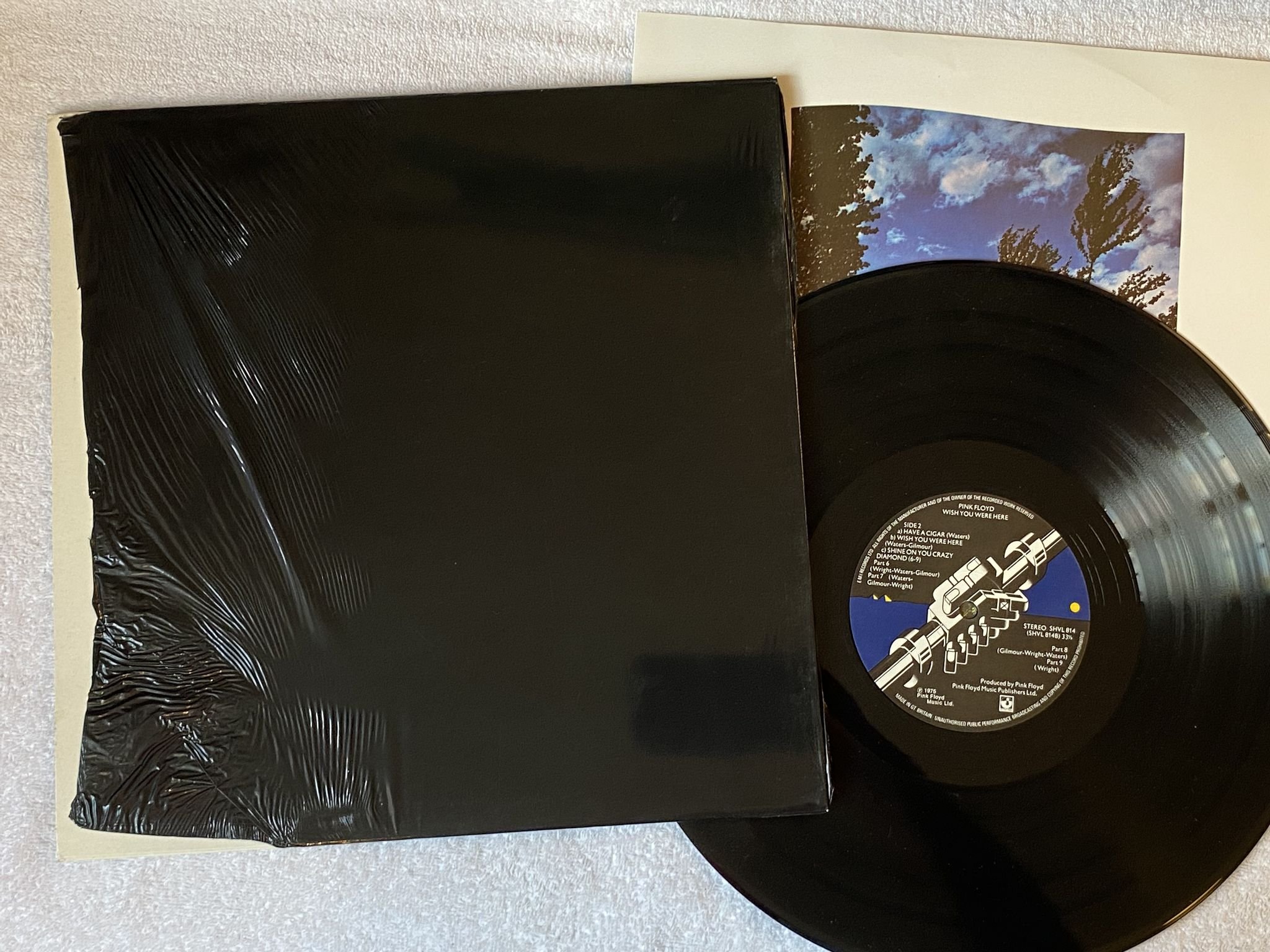 Omslagsbild för skivan PINK FLOYD wish you were here LP re UK HARVEST SHVL 814