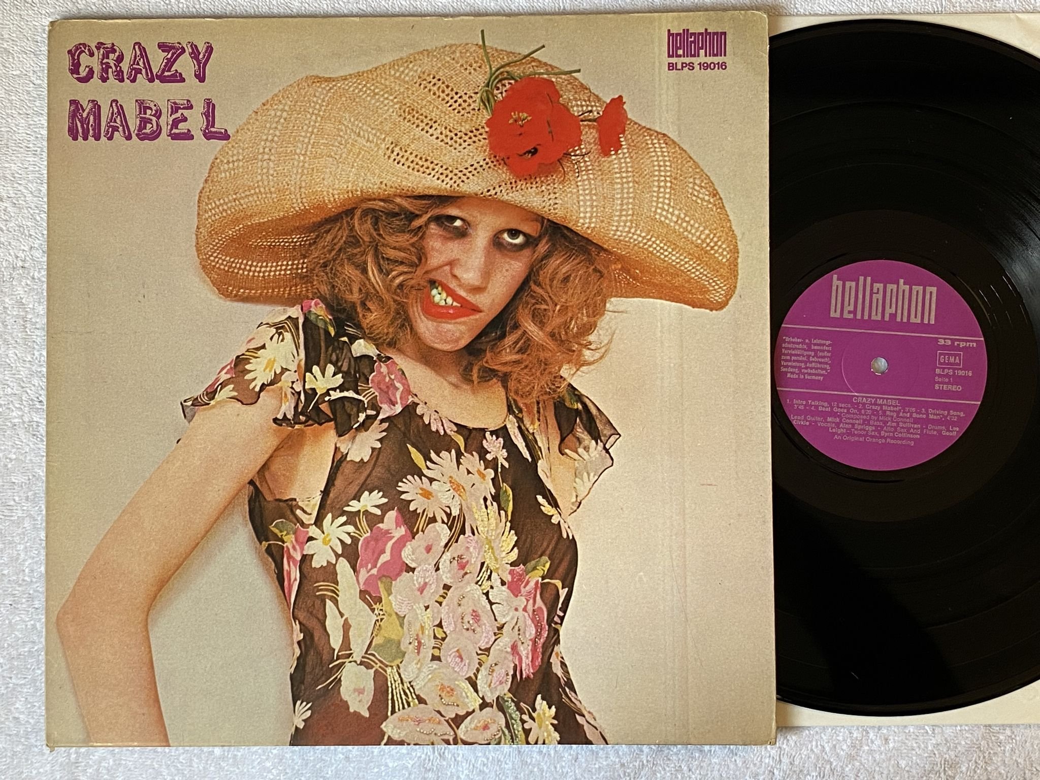 Omslagsbild för skivan CRAZY MABEL - s/t LP -71 Ger BELLAPHON BLPS 19016 *** PROG ***