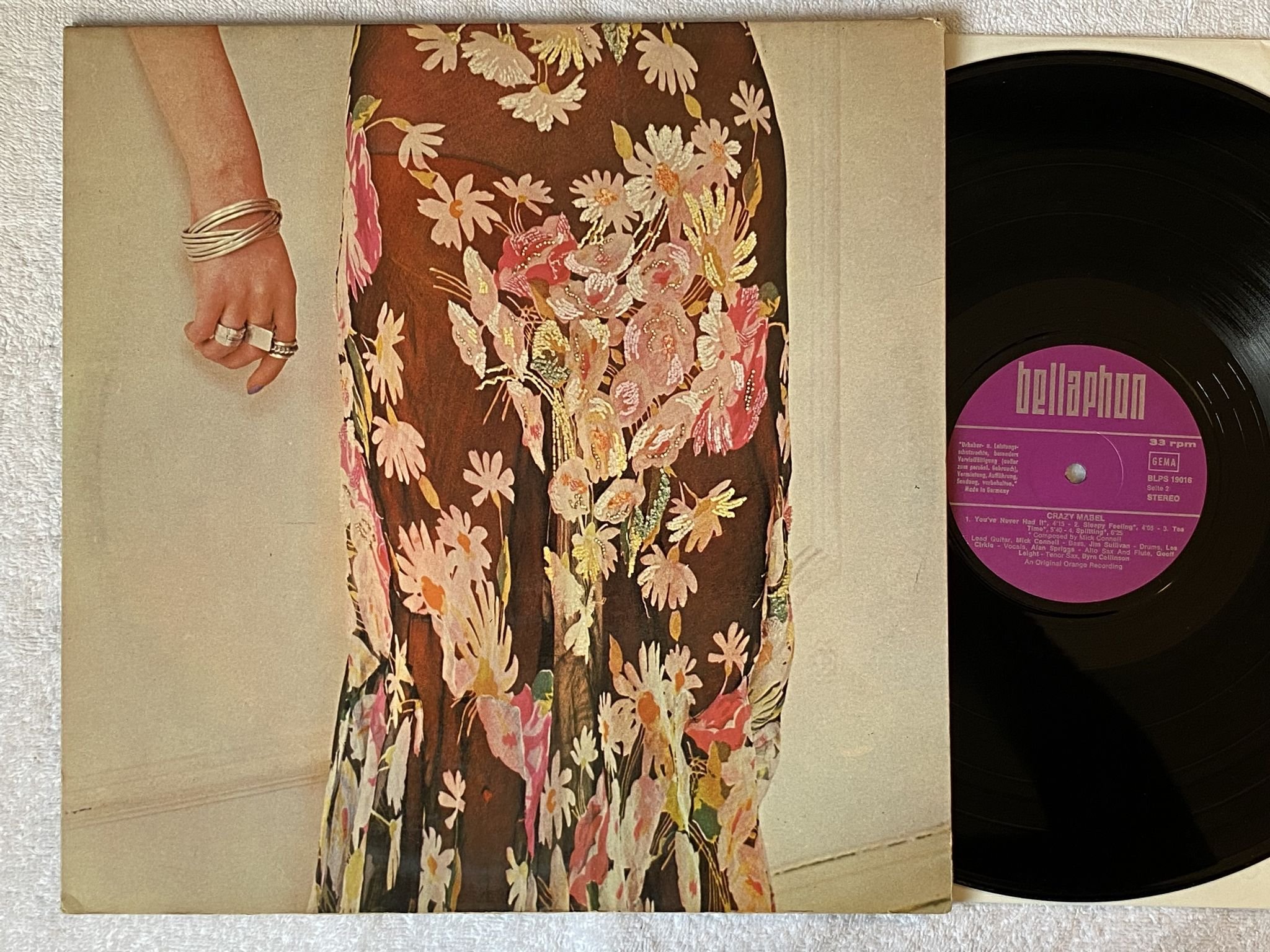 Omslagsbild för skivan CRAZY MABEL - s/t LP -71 Ger BELLAPHON BLPS 19016 *** PROG ***