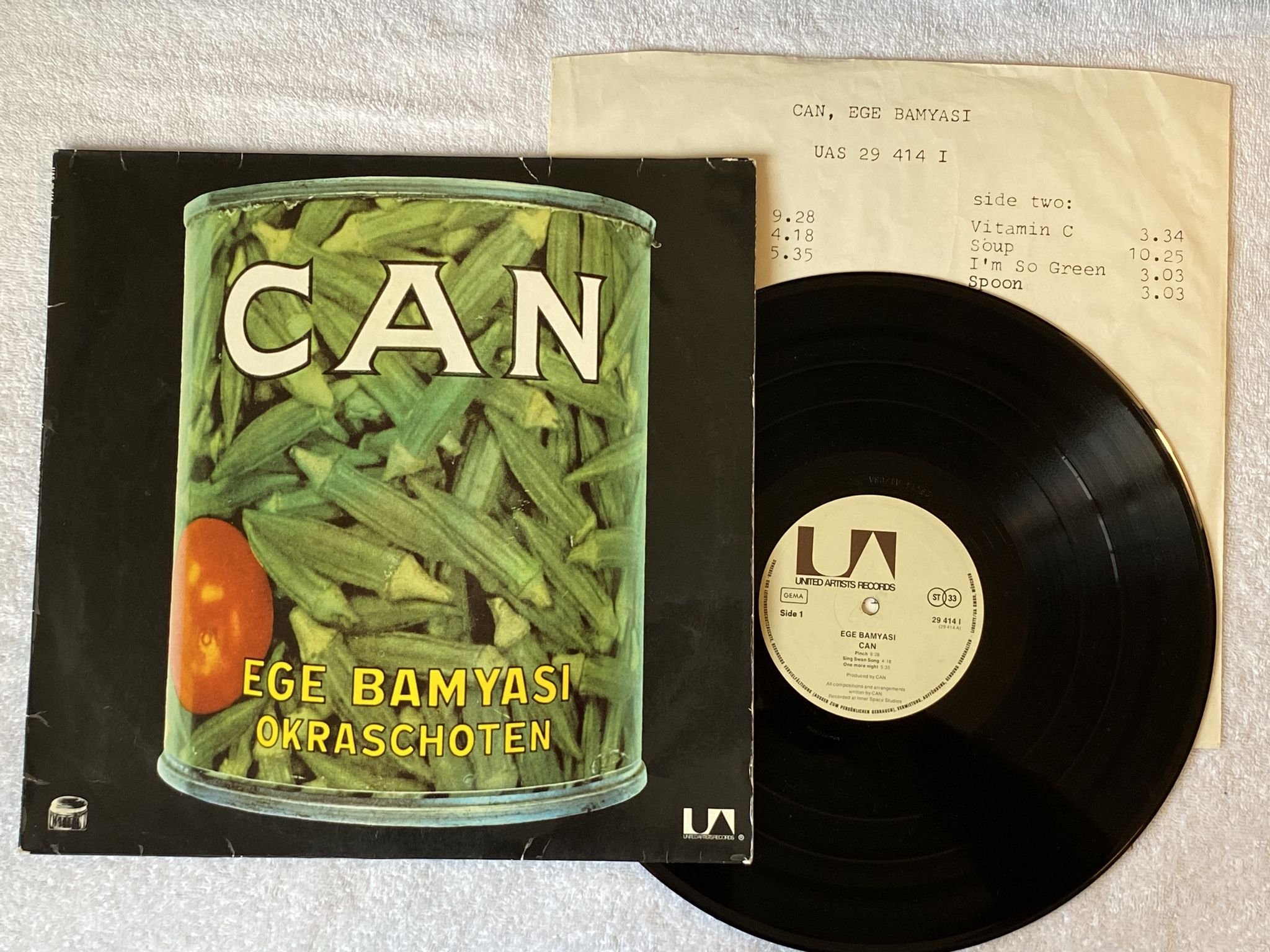 Omslagsbild för skivan CAN ege bamyasi LP -72 Ger UNITED ARTISTS UAS 29 414 I ** KRAUTROCK CLASSIC **