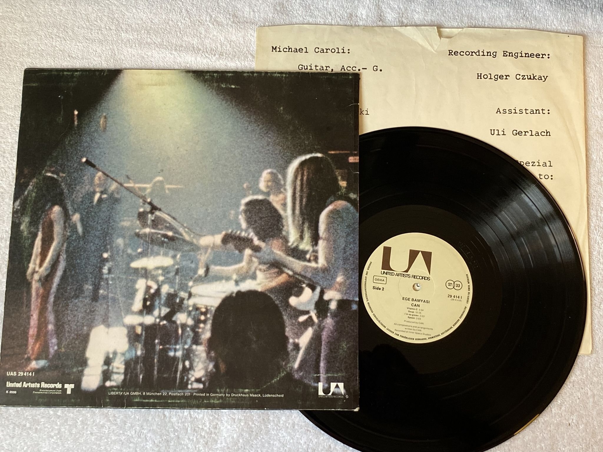 Omslagsbild för skivan CAN ege bamyasi LP -72 Ger UNITED ARTISTS UAS 29 414 I ** KRAUTROCK CLASSIC **
