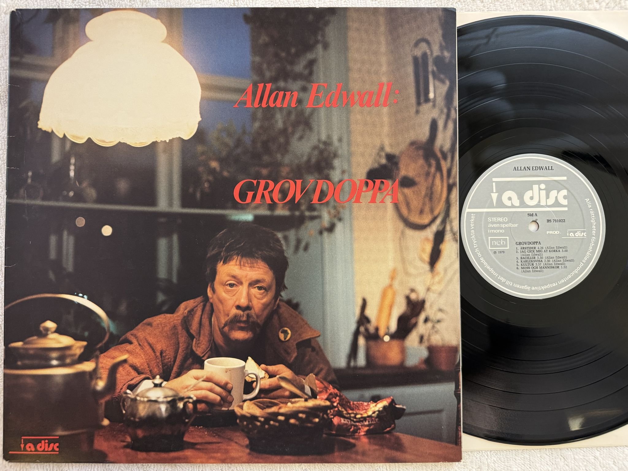 Omslagsbild för skivan ALLAN EDWALL grovdoppa LP -79 Swe A DISC BS 791022 *** För kärlekens skull ***