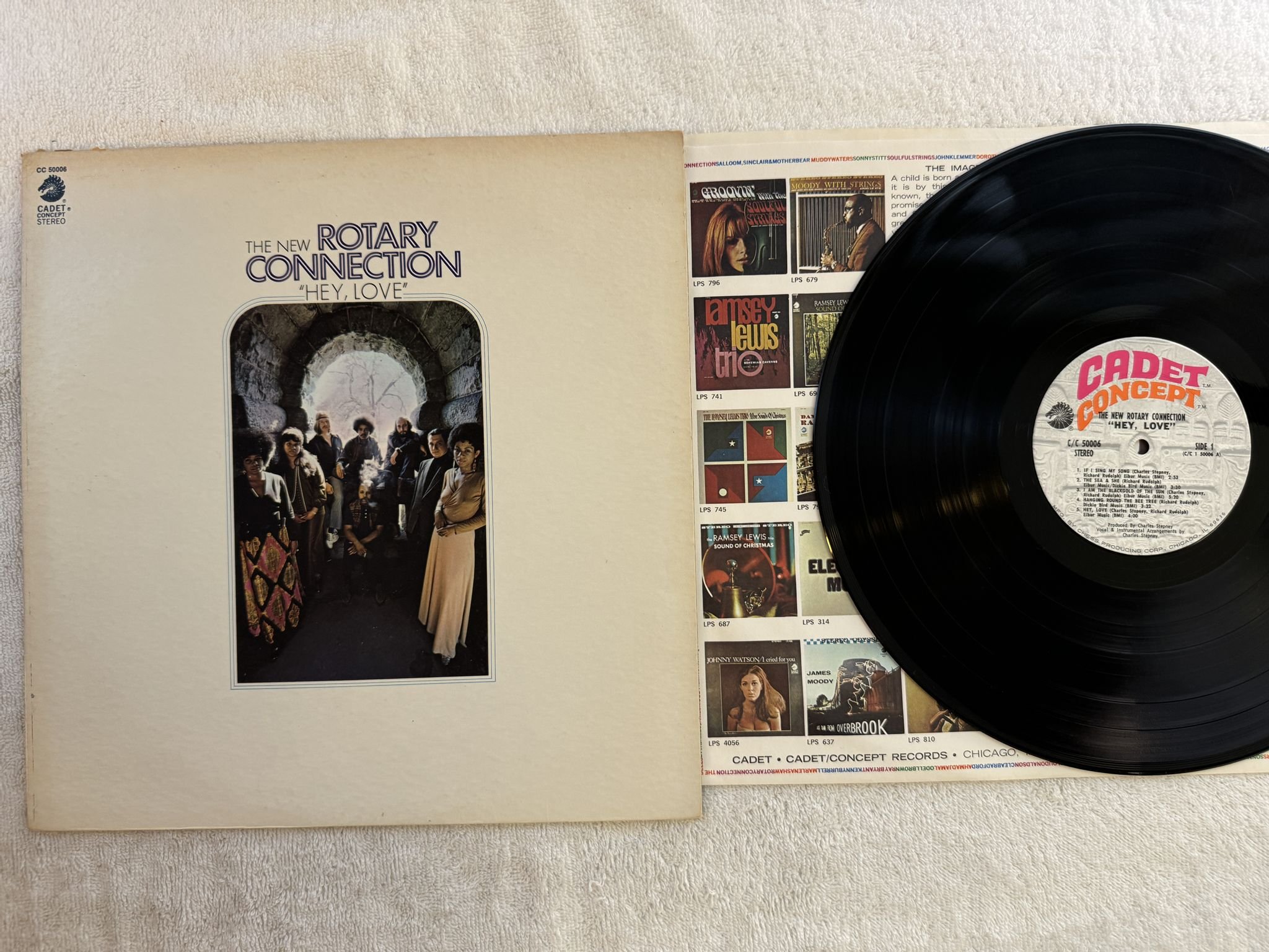 Omslagsbild för skivan THE NEW ROTARY CONNECTION hey love LP -71 US CADET CONCEPT CC 50006 * R A R E *
