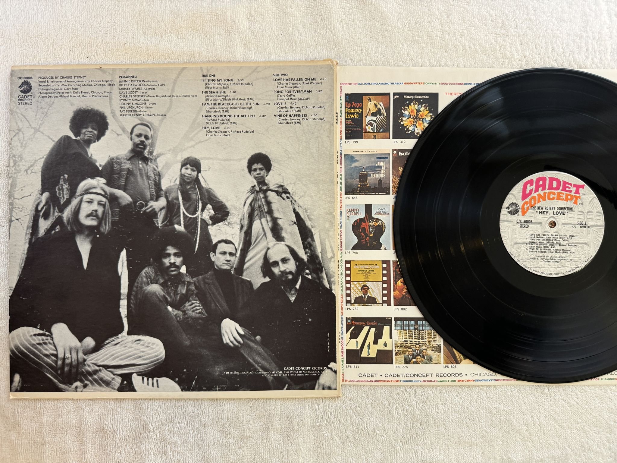 Omslagsbild för skivan THE NEW ROTARY CONNECTION hey love LP -71 US CADET CONCEPT CC 50006 * R A R E *