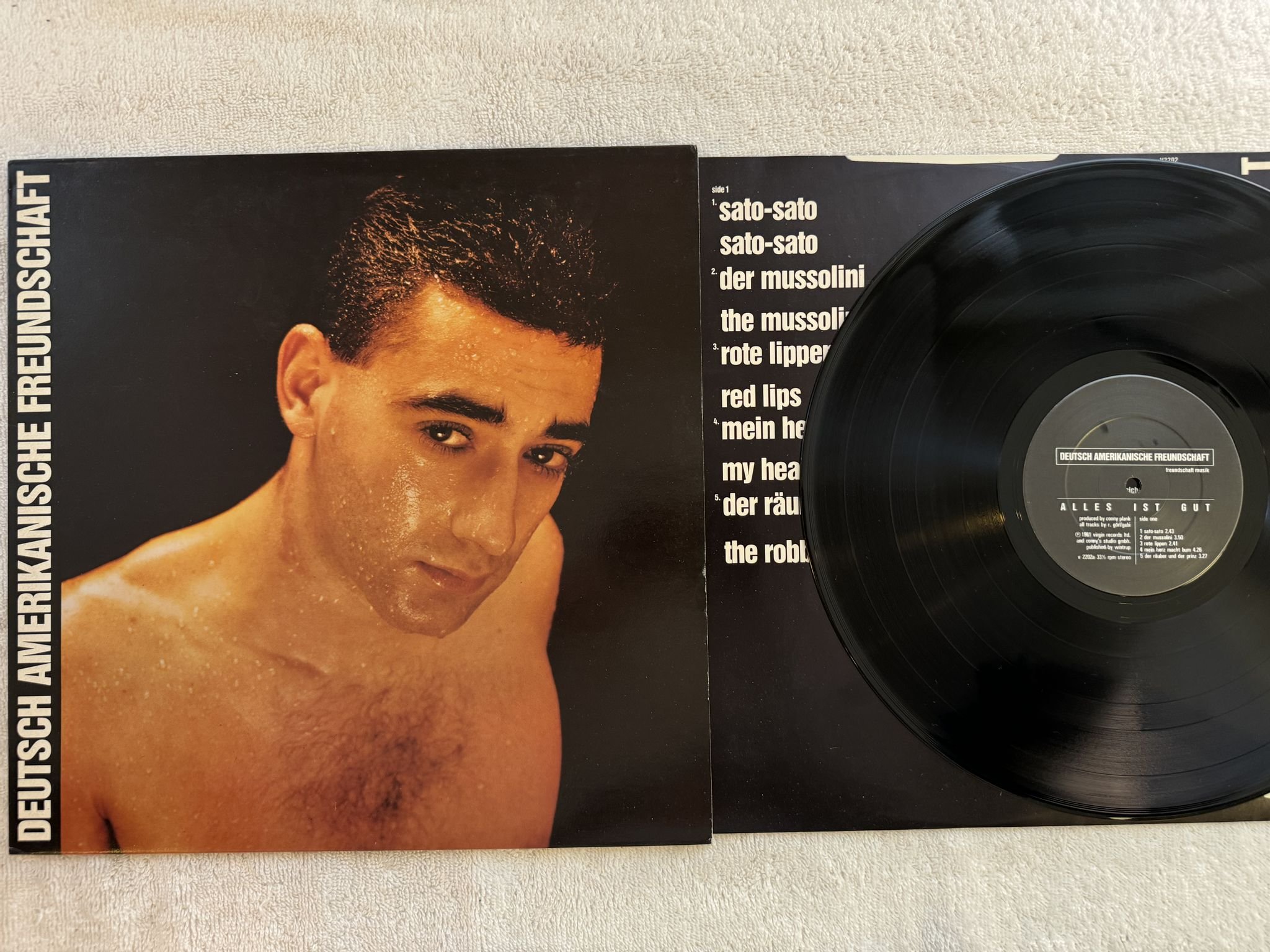 Omslagsbild för skivan DEUTSCH AMERIKANISCHE FREUNDSCHAFT Alles Ist Gut LP -81 UK VIRGIN 203644