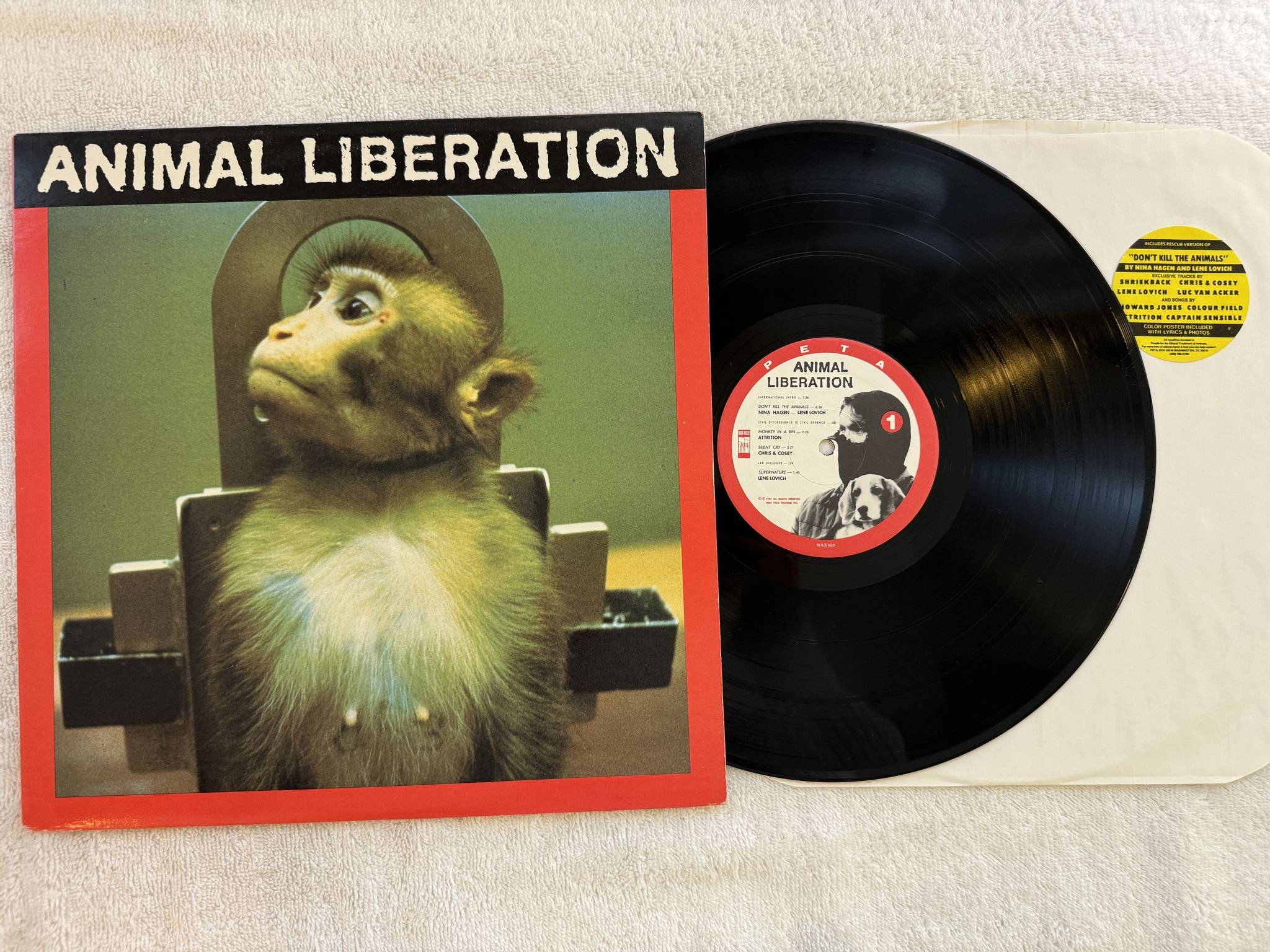 Omslagsbild för skivan V/A ANIMAL LIBERATION LP -87 US wax trax! WAX 025