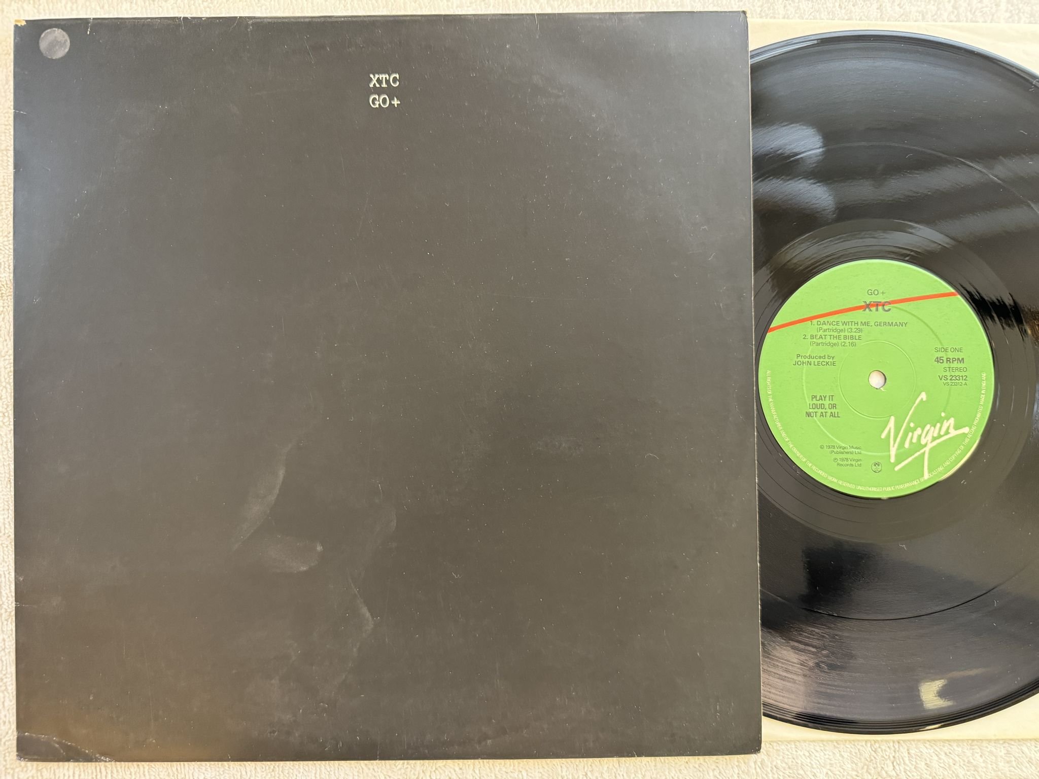 Omslagsbild för skivan XTC Go+ 12"Single -78 UK VIRGIN VS 23312