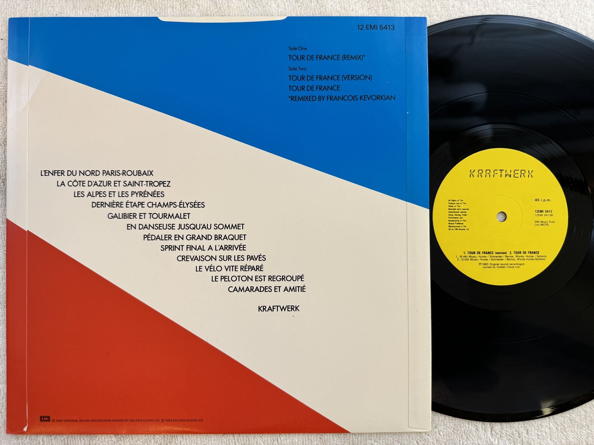 Omslagsbild för skivan KRAFTWERK tour the france 12" -83 UK EMI 12EMI 5413
