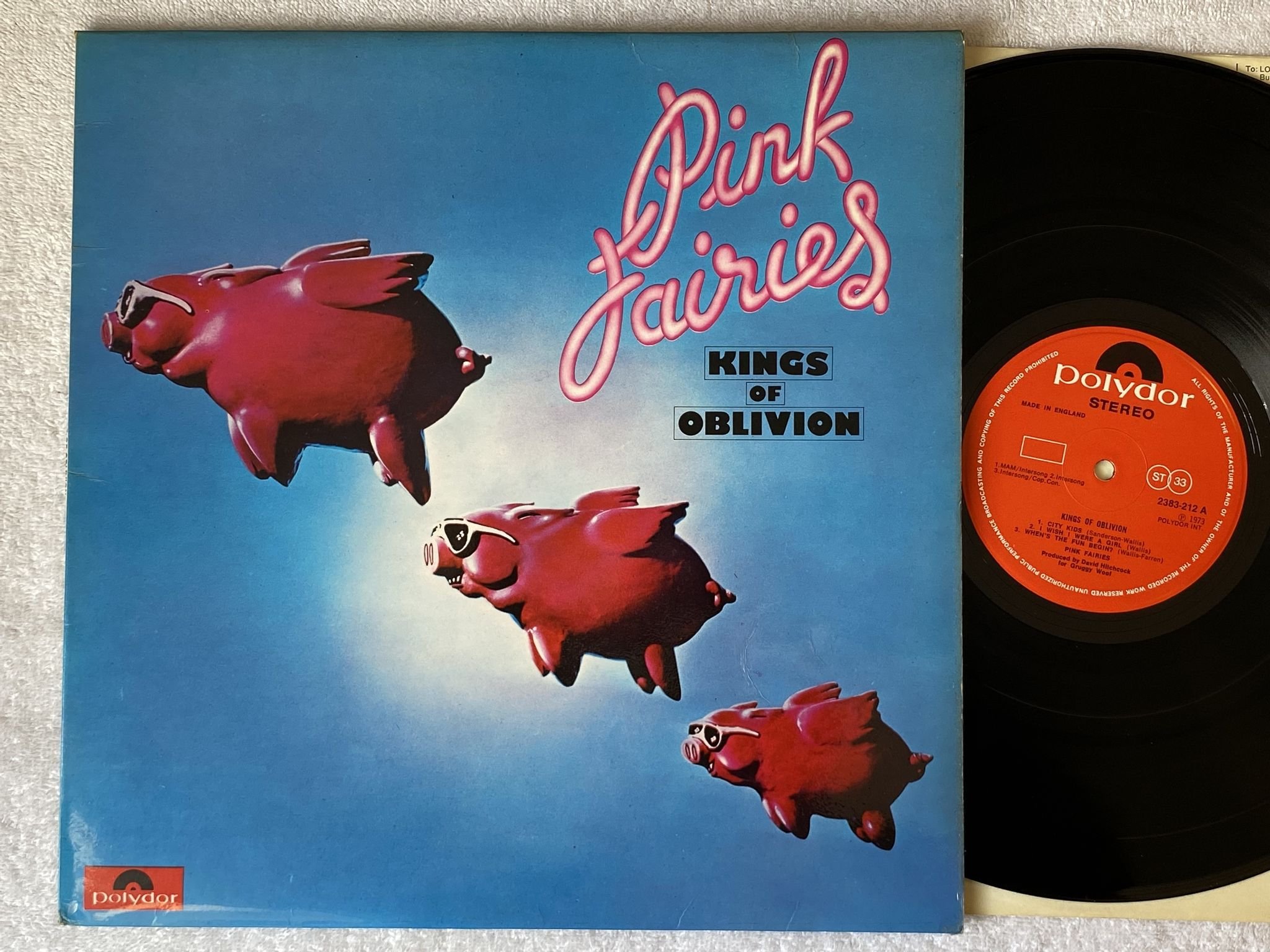 Omslagsbild för skivan PINK FAIRIES Kings Of Oblivion LP -73 UK POLYDOR 2383 212 *** HARD PROG ***