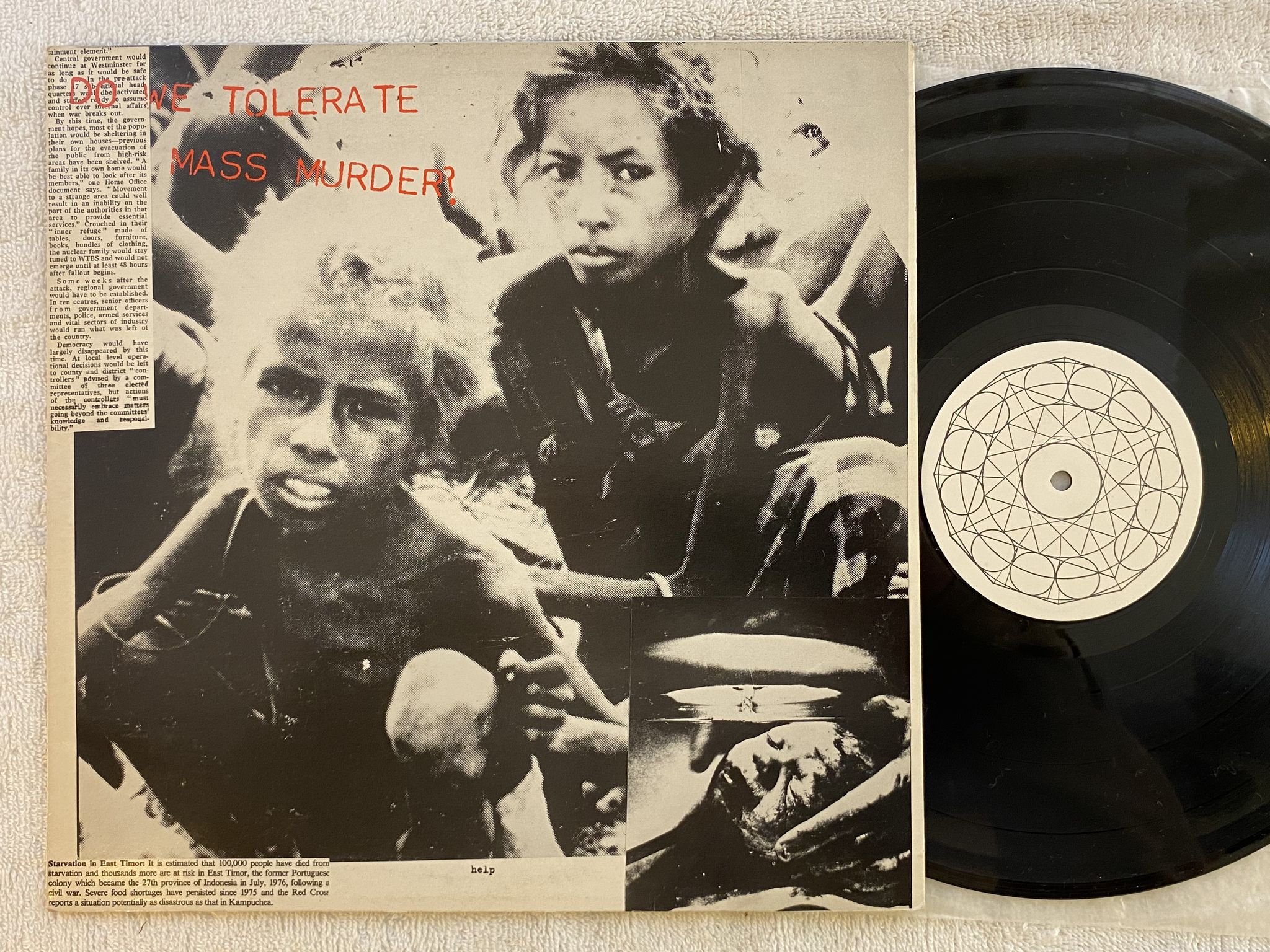 Omslagsbild för skivan THE POP GROUP For How Much Longer Do We Tolerate Mass Murder? LP -80 UK ROUGH 9