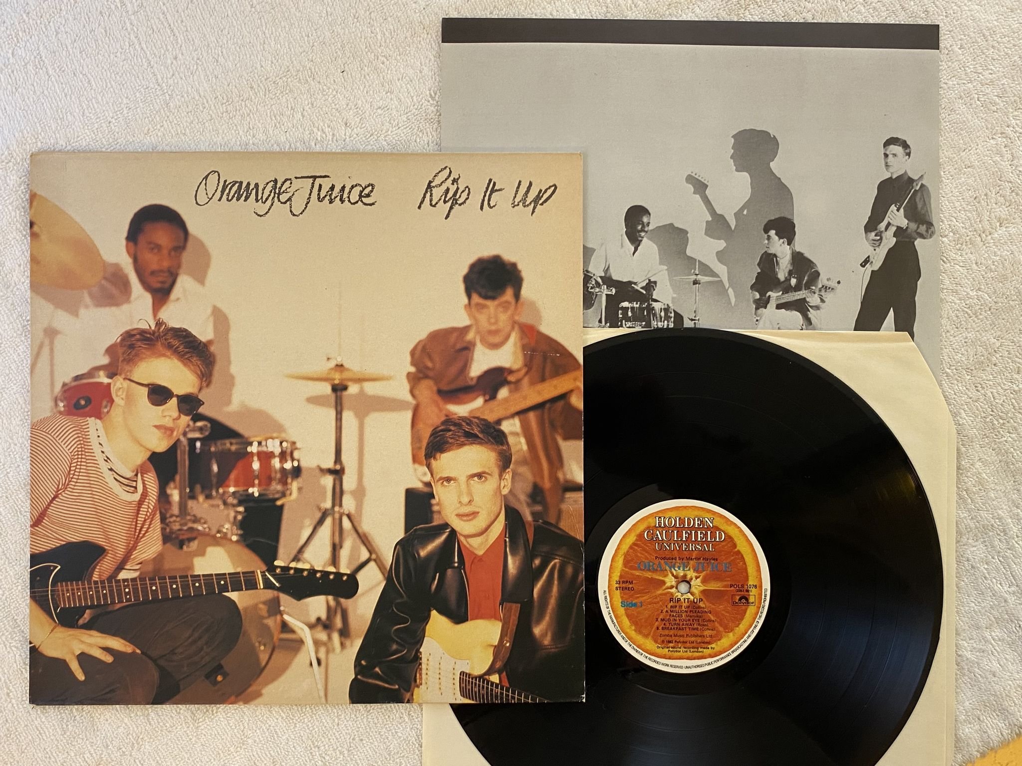Omslagsbild för skivan ORANGE JUICE Rip It Up LP -82 UK POLYDOR POLS 1076 ** No Copyright Control **