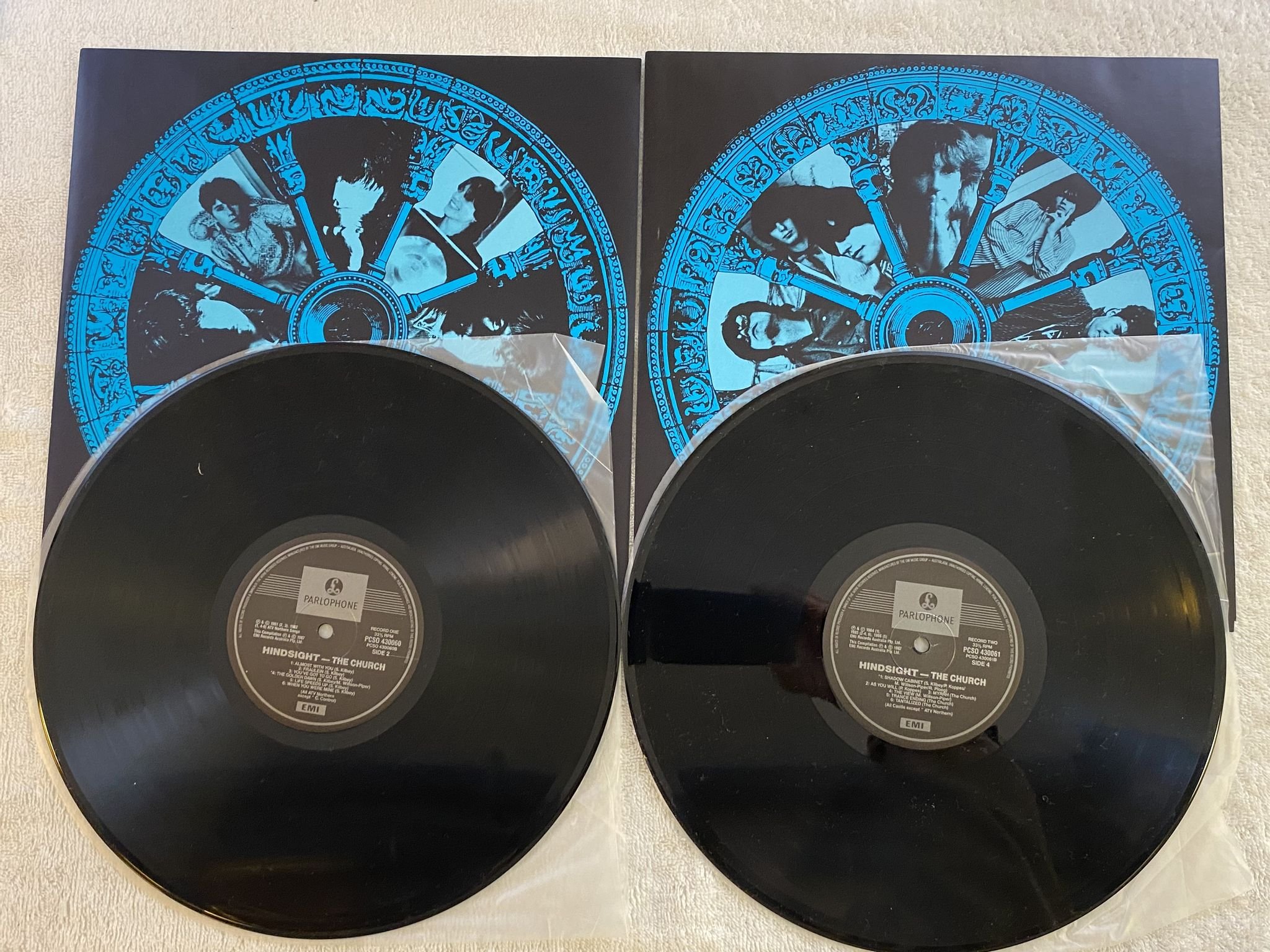 Omslagsbild för skivan THE CHURCH Hindsight 1980-1987 2xLP -87 Aussie PARLOPHONE PCSO 430060/1 * Rare