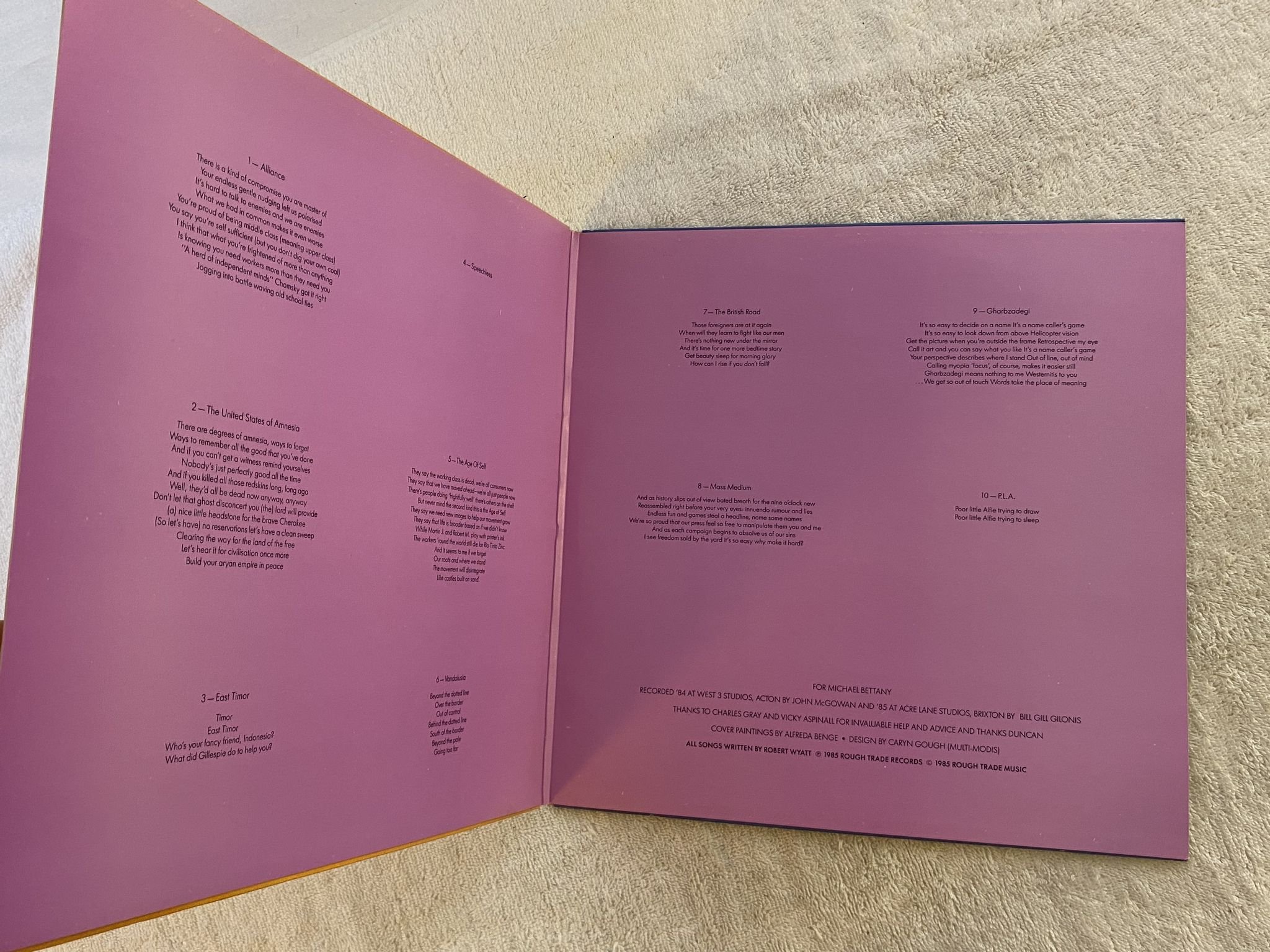 Omslagsbild för skivan ROBERT WYATT old rottenhat LP -85 ROUGH TRADE ROUGH 69