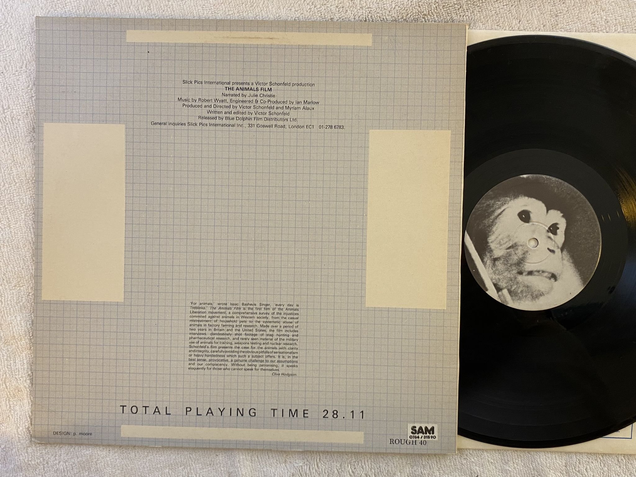 Omslagsbild för skivan ROBERT WYATT the animals film LP -82 UK ROUGH TRADE ROUGH 40