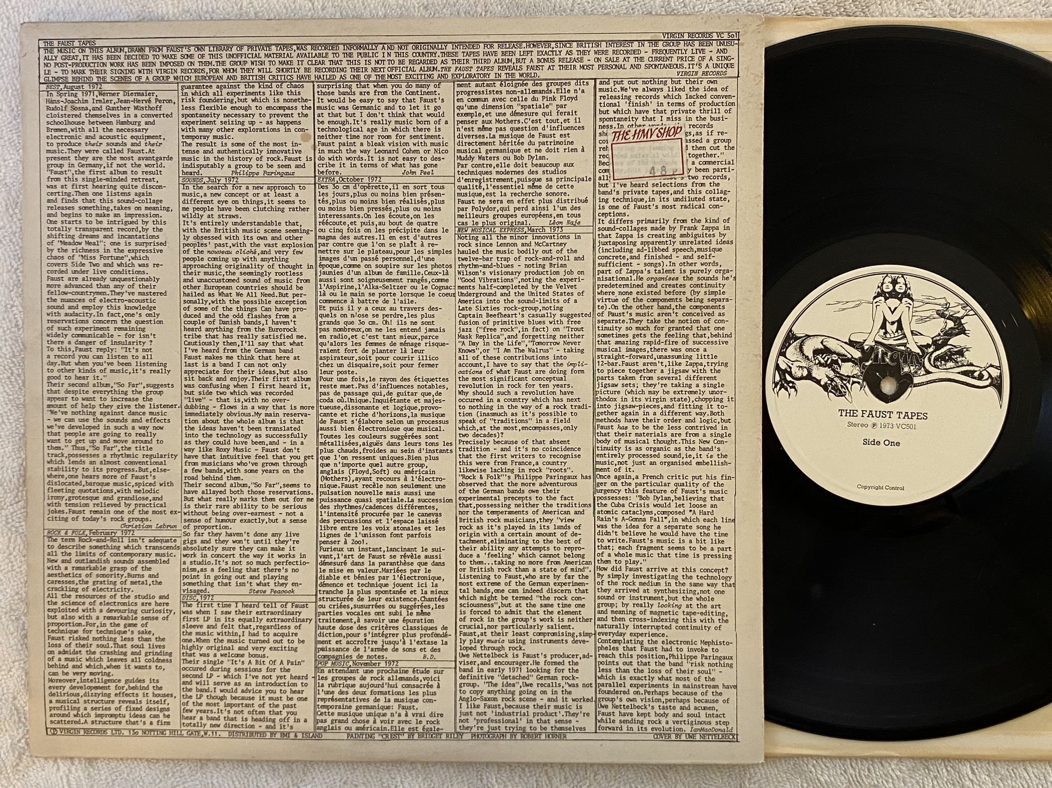 Omslagsbild för skivan FAUST The Faust Tapes LP -73 UK virgin VC501 ** Krautrock **