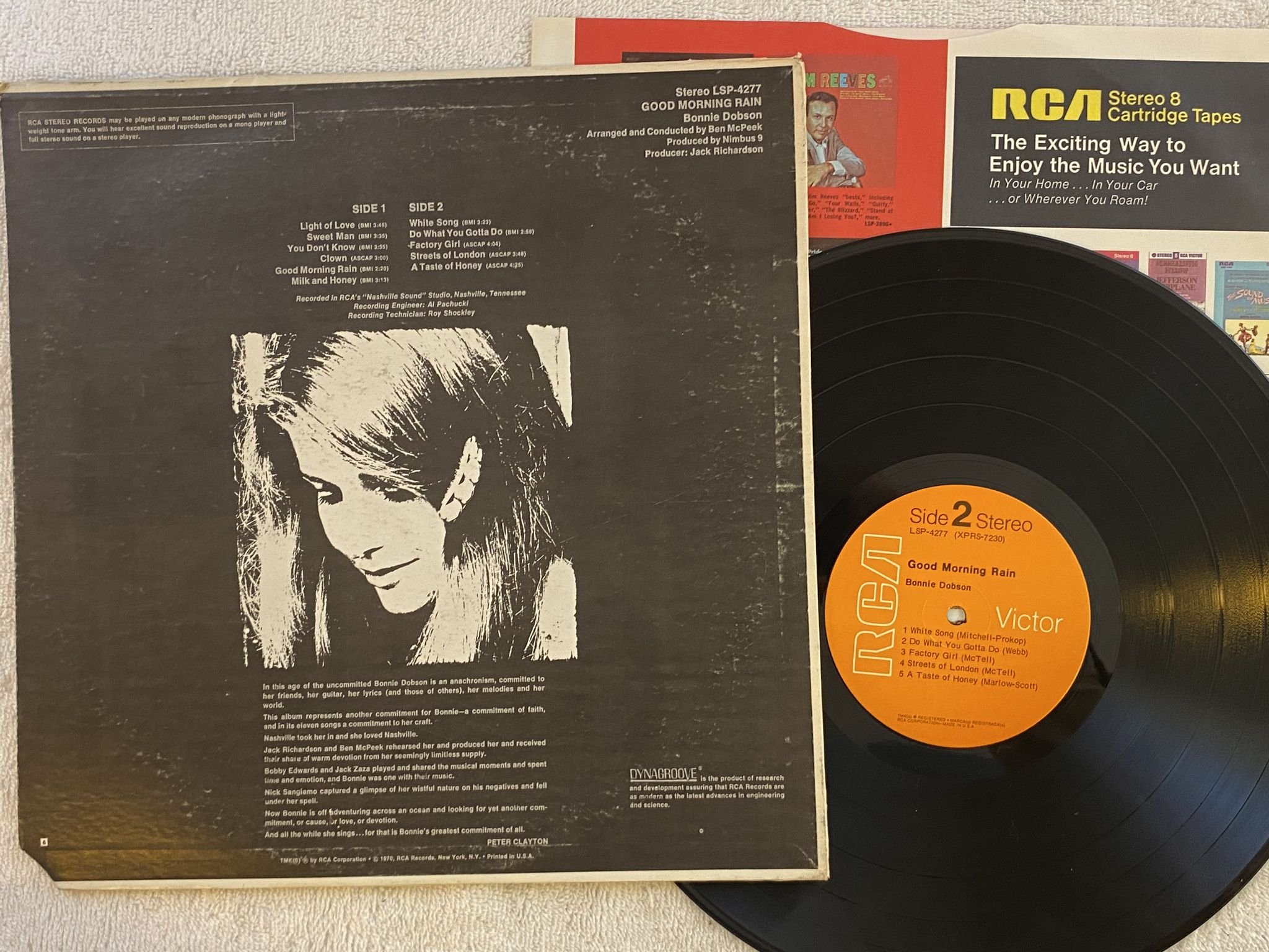 Omslagsbild för skivan BONNIE DOBSON Good Morning Rain LP -70 US RCA LSP-4277 *** FOLK / COUNTRY ***