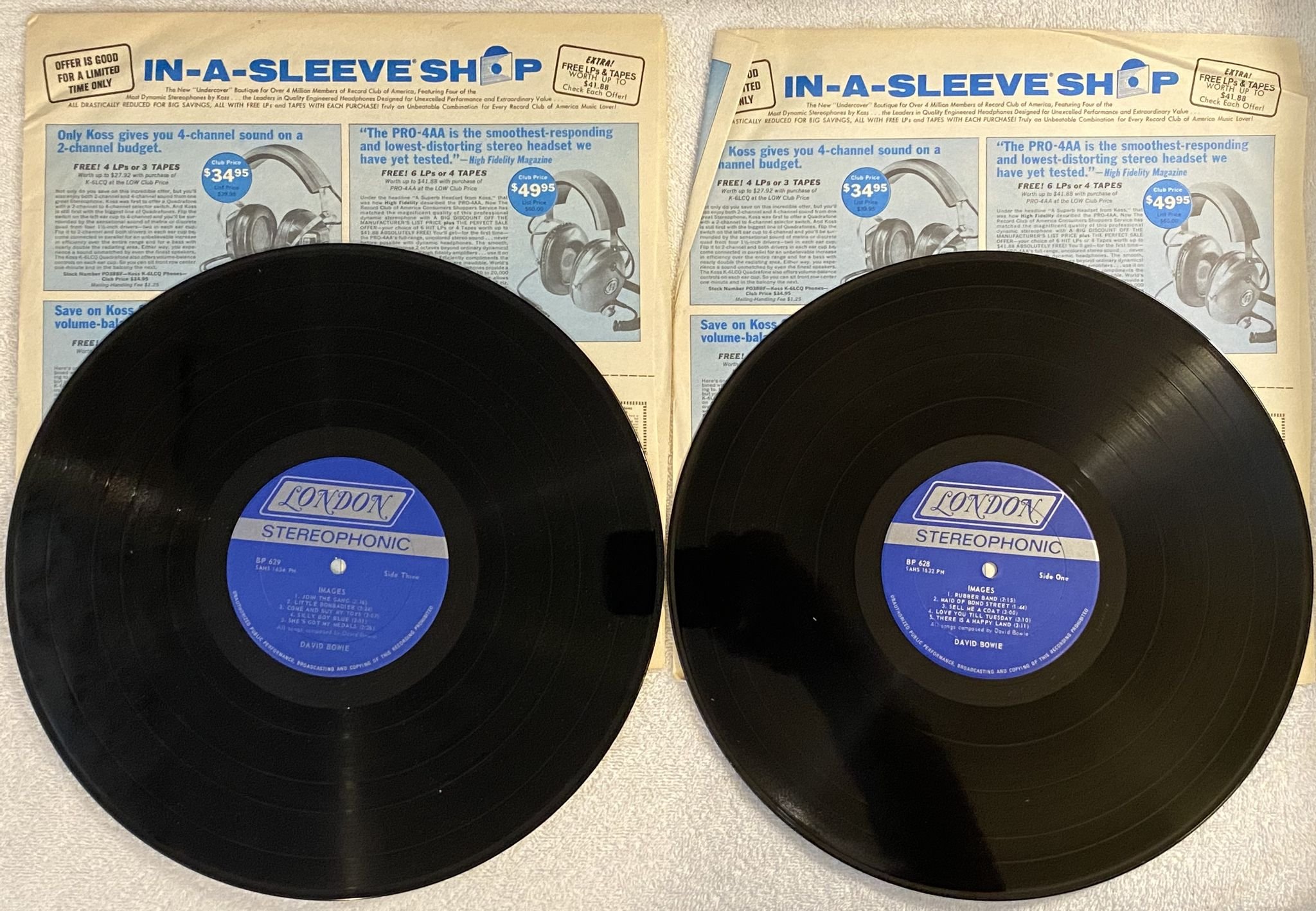 Omslagsbild för skivan DAVID BOWIE Images 1966 - 1967 2xLP -73 US LONDON / BONUS PAK BP 628/9