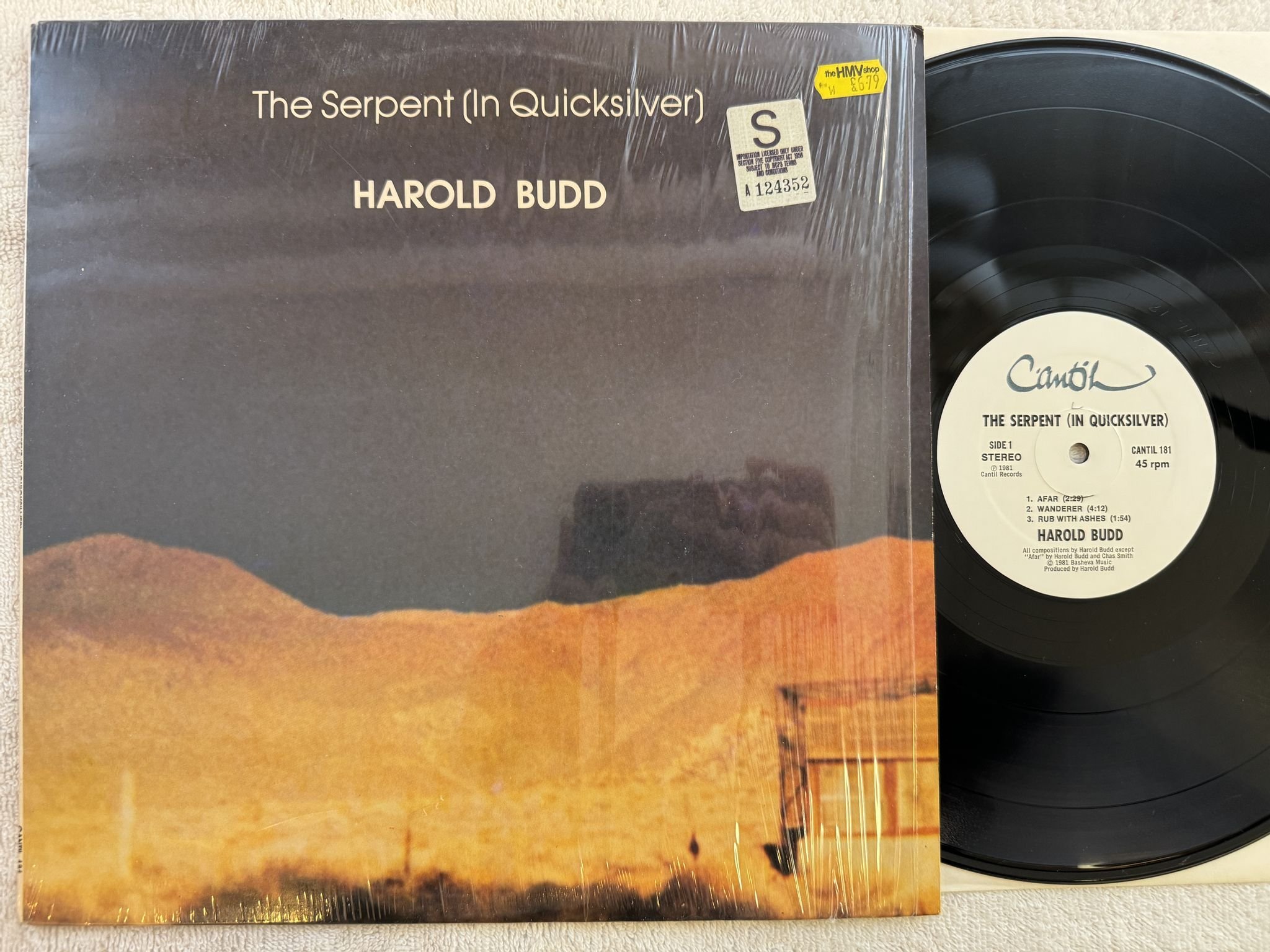 Omslagsbild för skivan HAROLD BUDD the serpent LP 45rpm -81 UK CANTIL 181 *** Rare Ambient ***