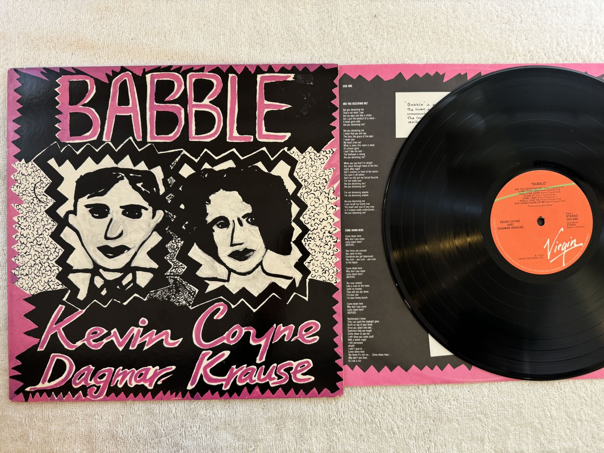 Omslagsbild för skivan KEVIN COYNE & DAGMAR KRAUSE babble LP -79 Hol VIRGIN 200596