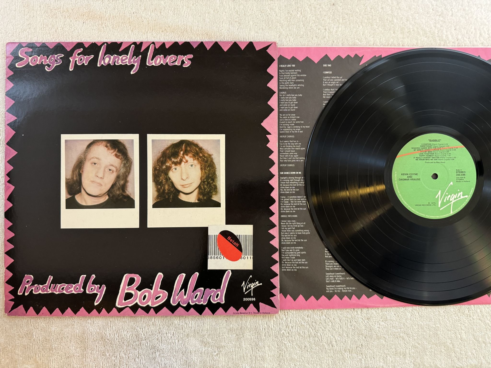 Omslagsbild för skivan KEVIN COYNE & DAGMAR KRAUSE babble LP -79 Hol VIRGIN 200596