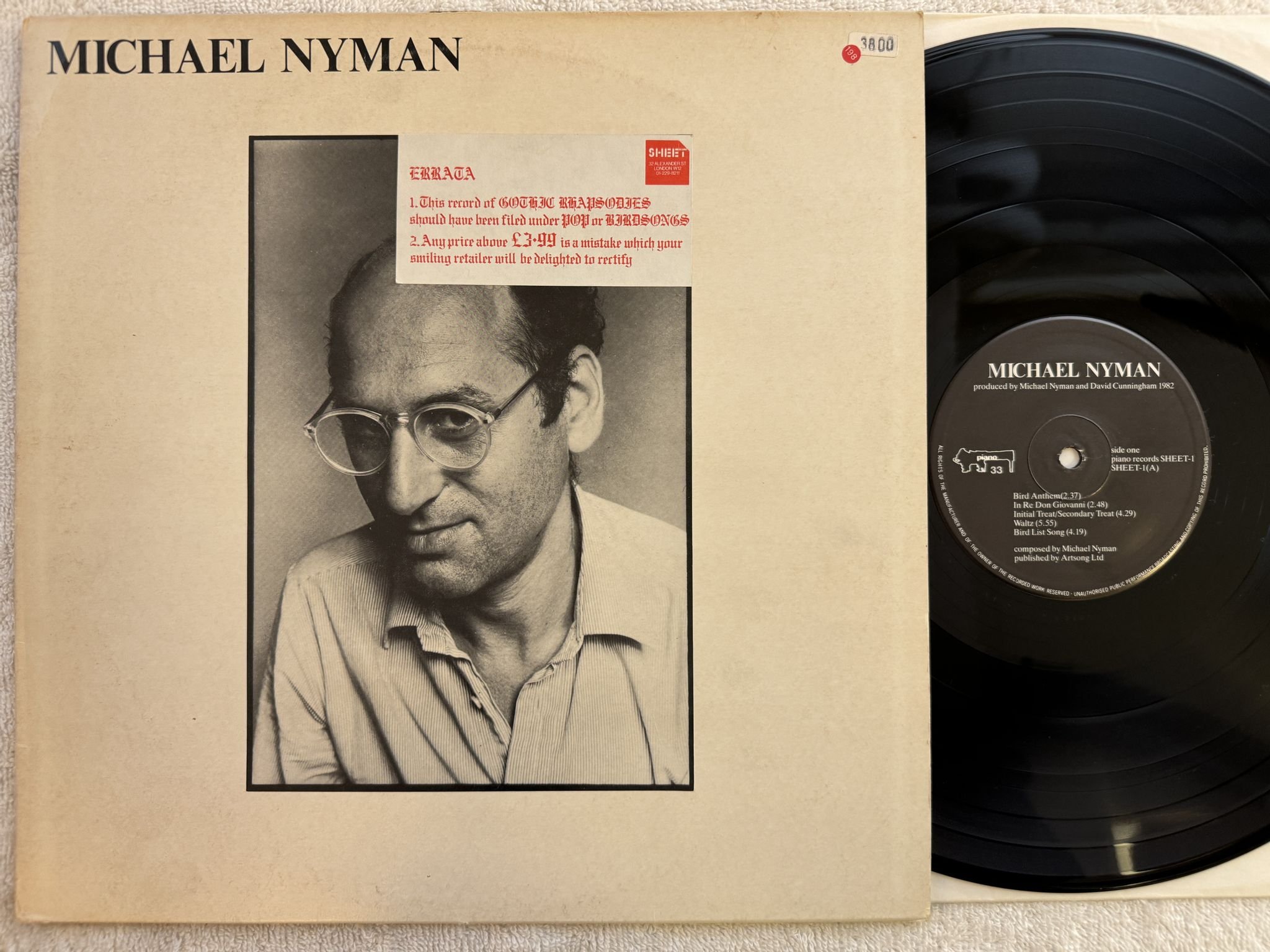 Omslagsbild för skivan MICHAEL NYMAN s/t LP -82 UK PIANO SHEET-1