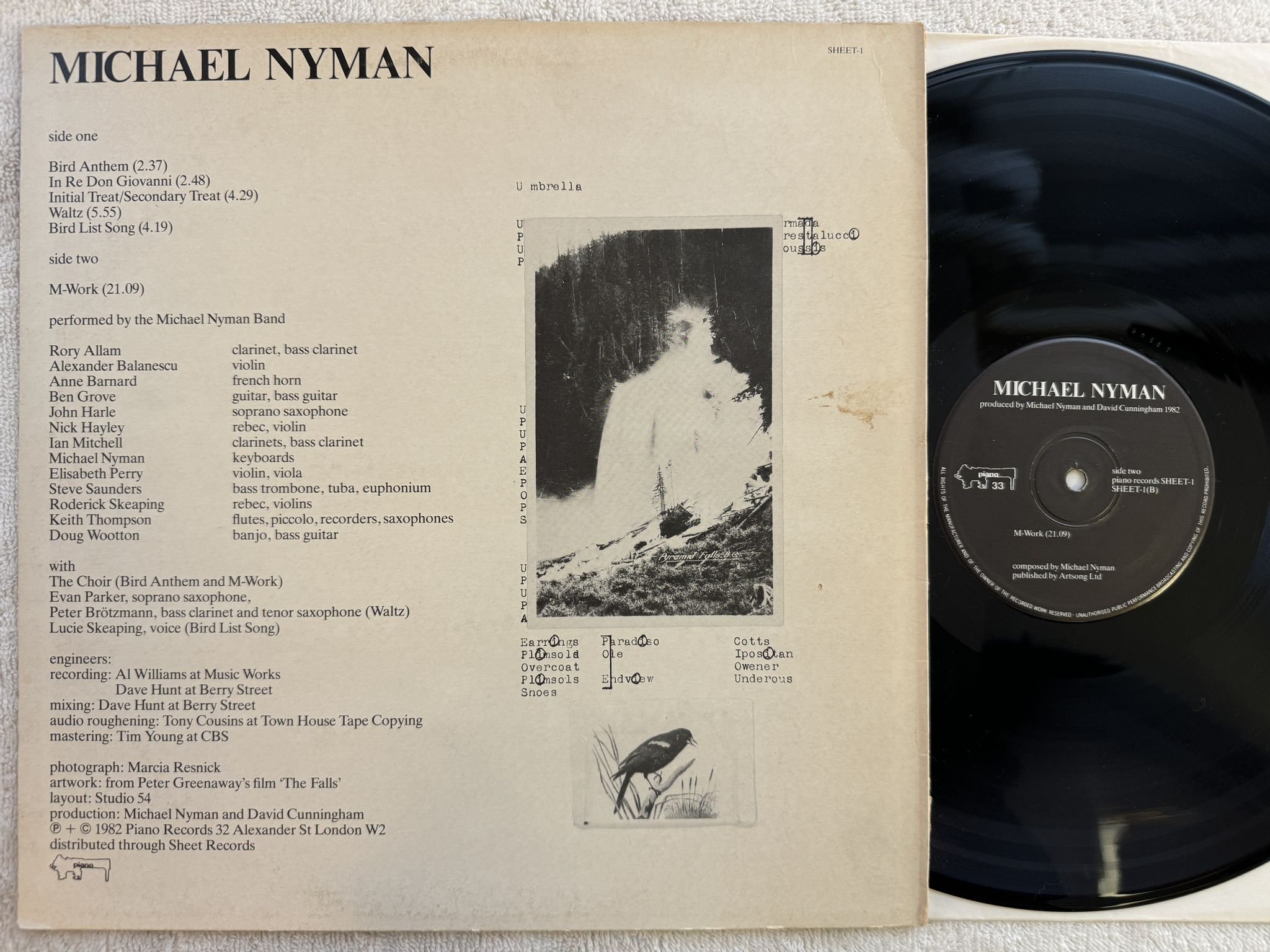 Omslagsbild för skivan MICHAEL NYMAN s/t LP -82 UK PIANO SHEET-1
