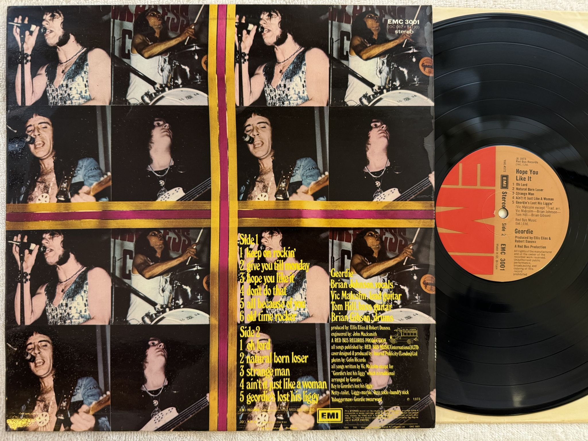 Omslagsbild för skivan GEORDIE hope you like it LP -73 UK EMI EMC 3001