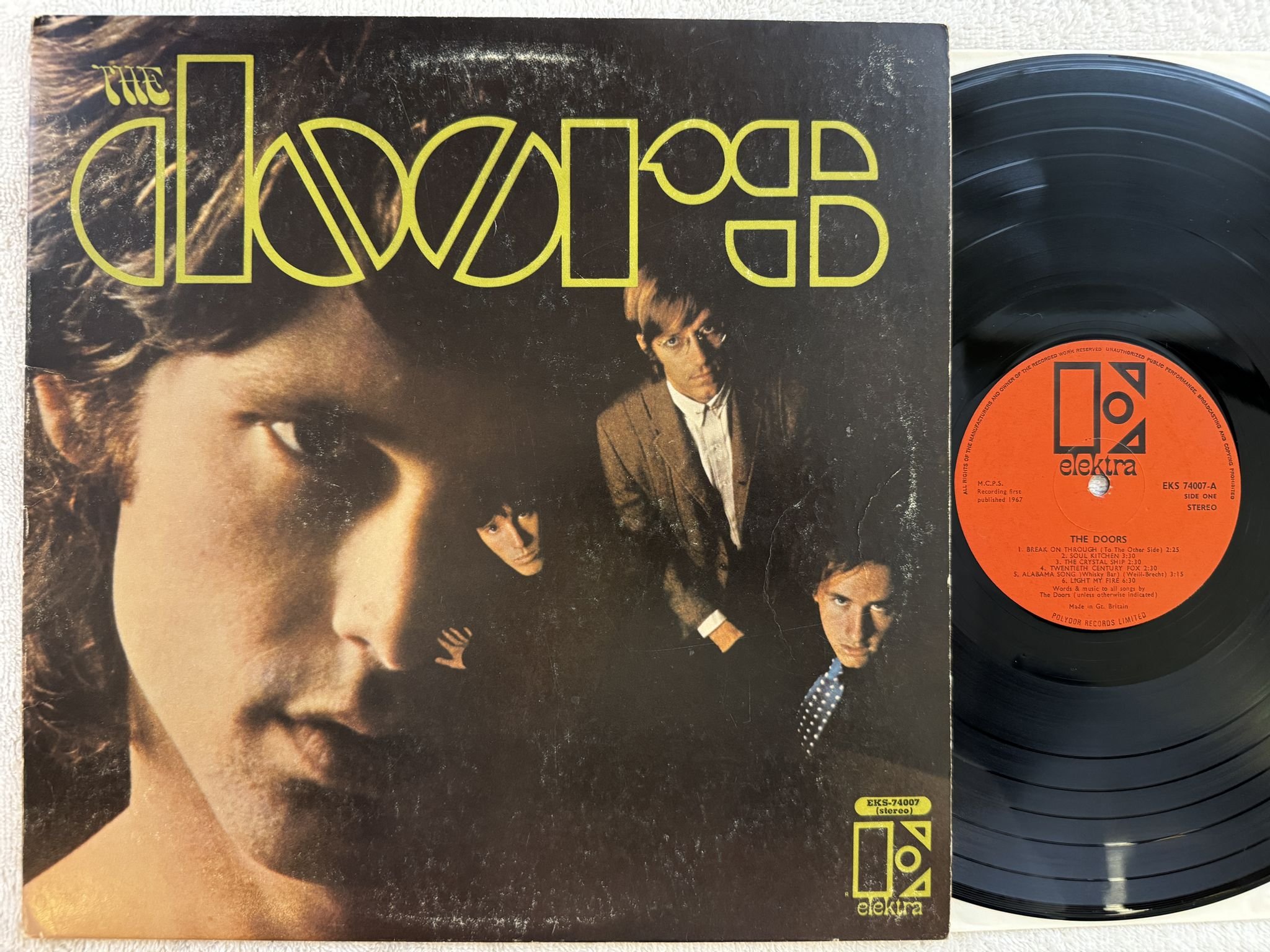 Omslagsbild för skivan THE DOORS s/t LP -67 UK ELEKTRA EKS 74007 *** Psych ***