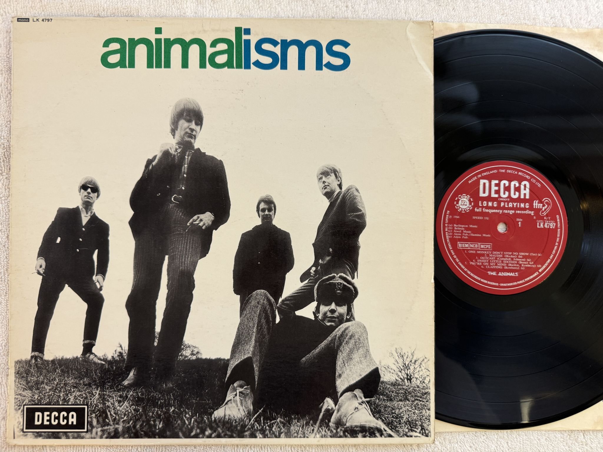 Omslagsbild för skivan THE ANIMALS animalism LP -66 UK DECCA mono LK 4797
