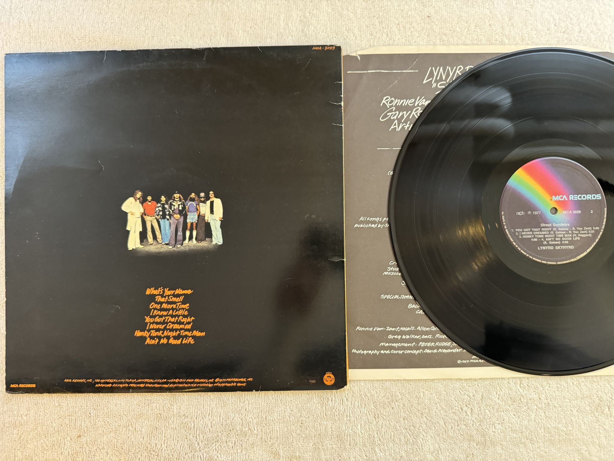 Omslagsbild för skivan LYNYRD SKYNYRD street survivors LP -77 ncb MCA 3029