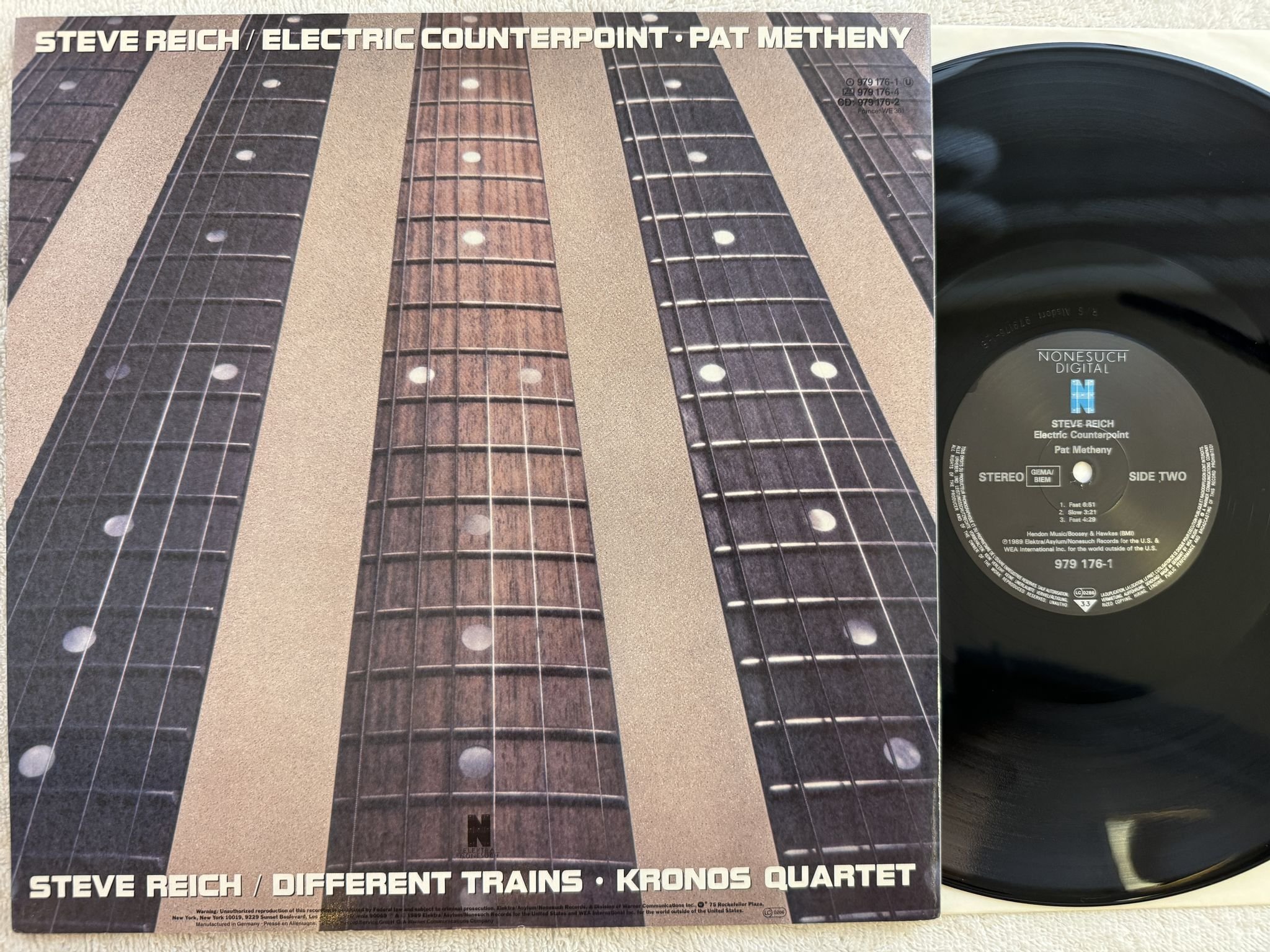 Omslagsbild för skivan STEVE REICH electric counterpoint LP -89 EU ELEKTRA NONESUCH 979 176-1 * RARE *