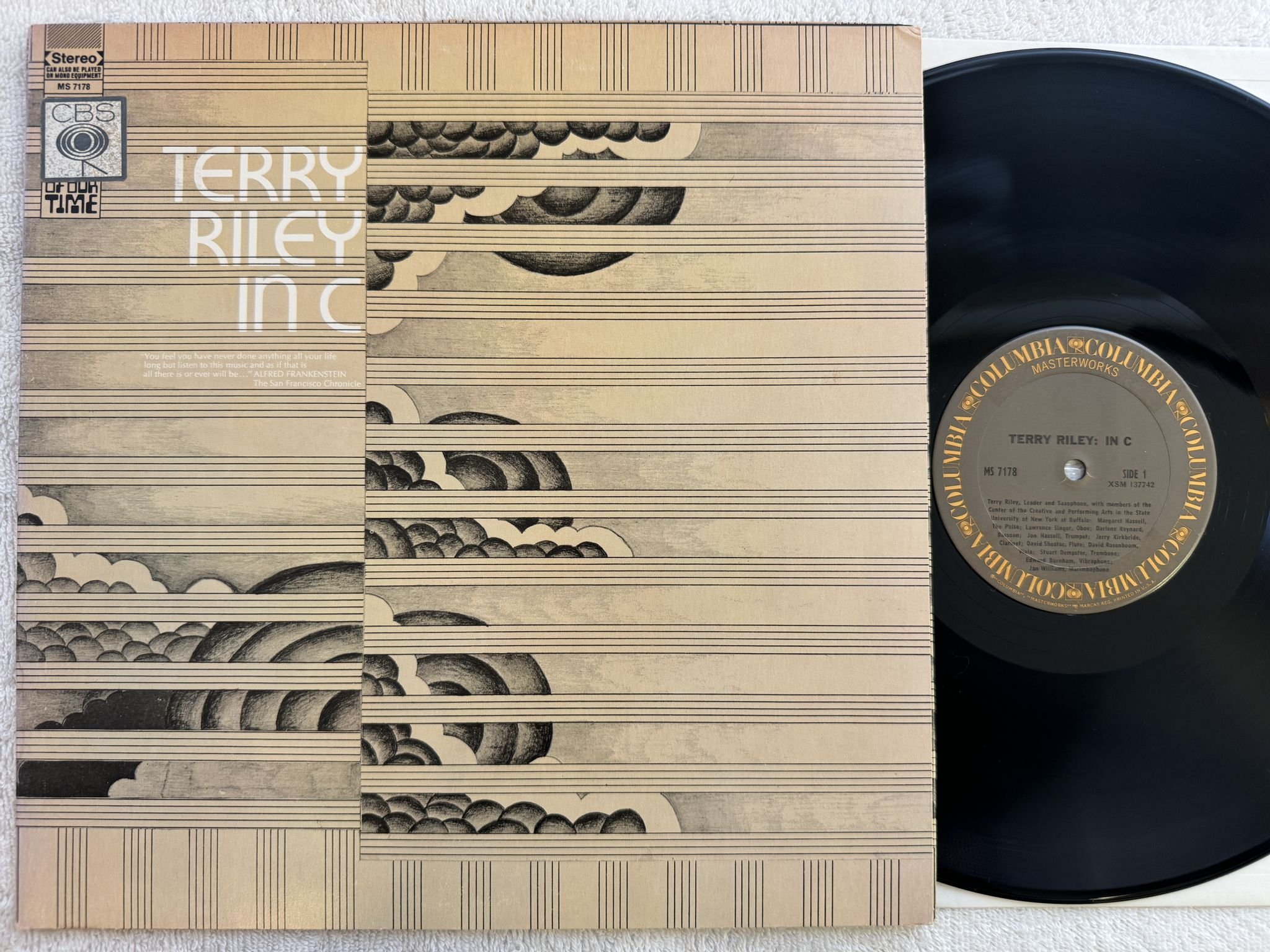 Omslagsbild för skivan TERRY RILEY : in C LP re US COLUMBIA MASTERWORKS MS 7178