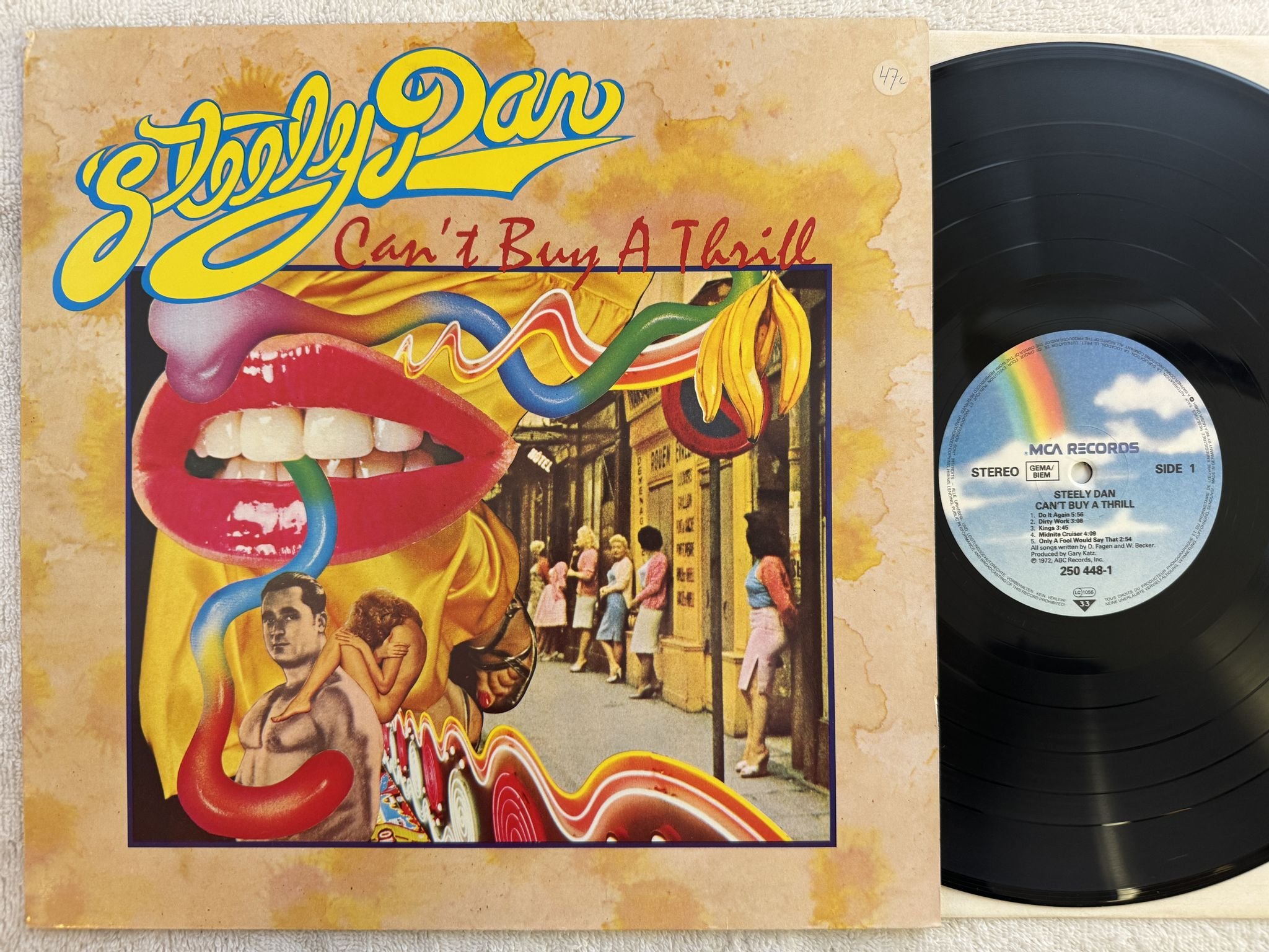 Omslagsbild för skivan STEELY DAN can't buy a thrill LP re MCA Ger 250448-1