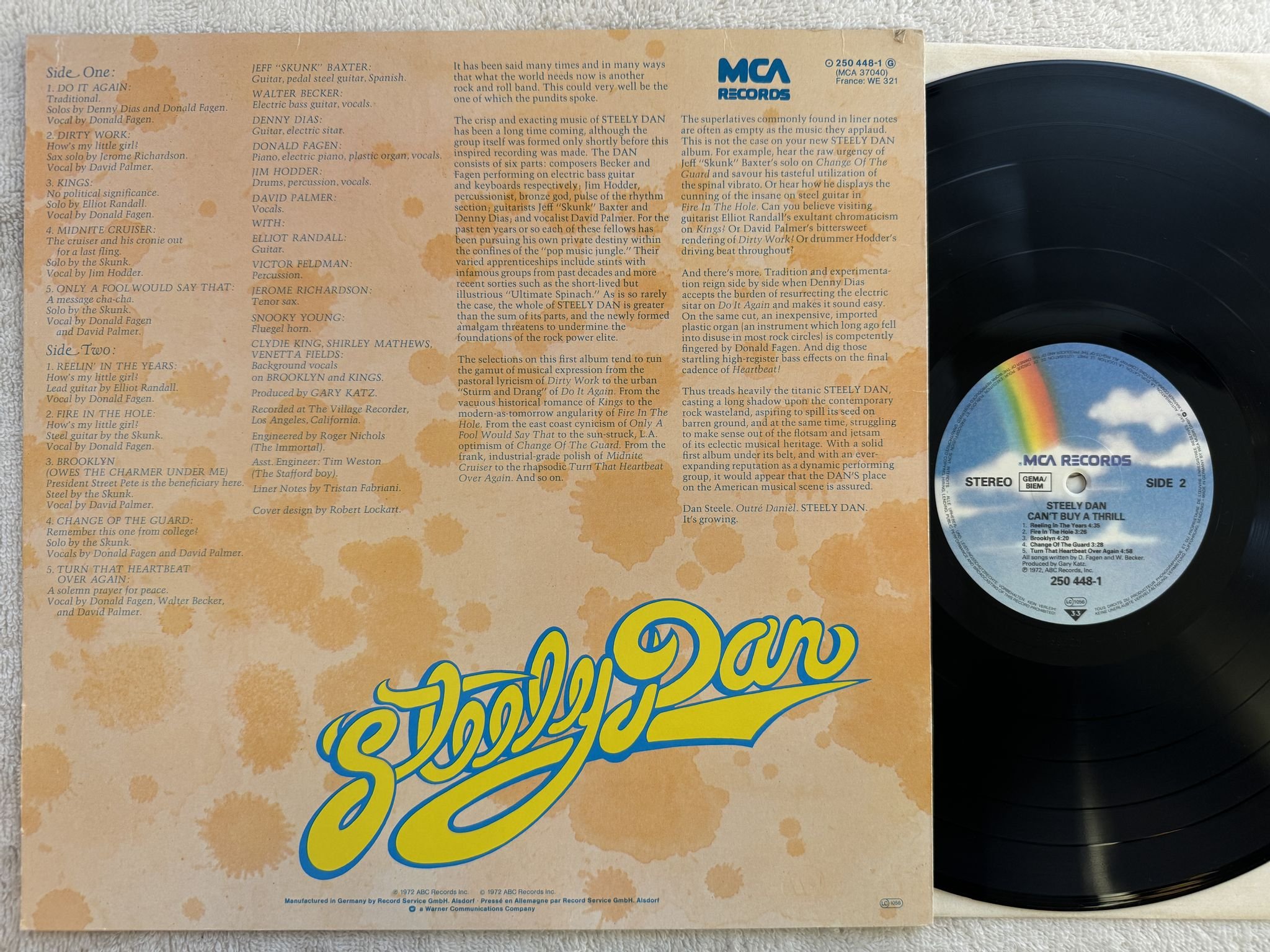 Omslagsbild för skivan STEELY DAN can't buy a thrill LP re MCA Ger 250448-1