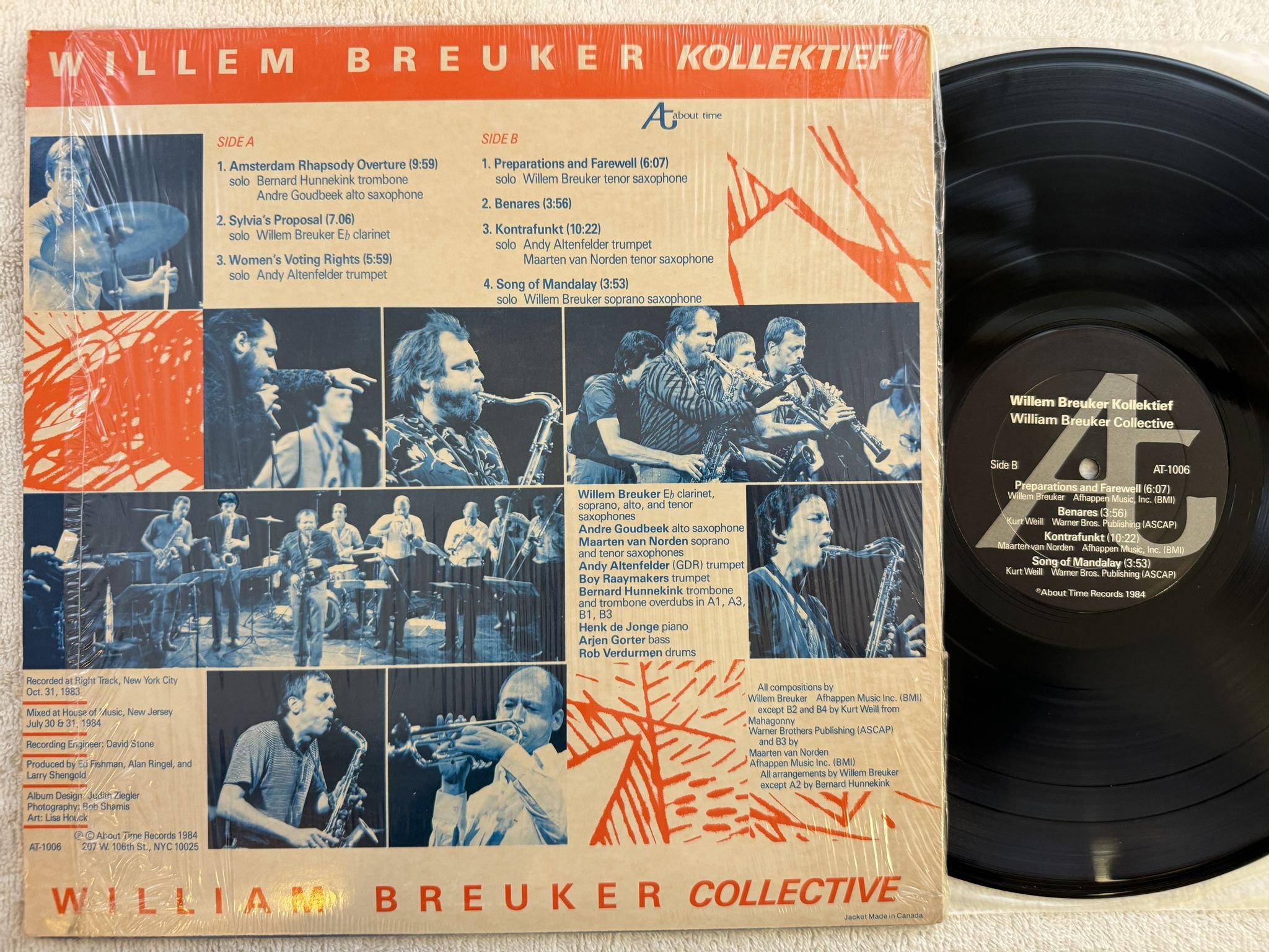 Omslagsbild för skivan WILLEM BREUKER KOLLEKTIEF William Breuker Collective LP US about time AT-1006