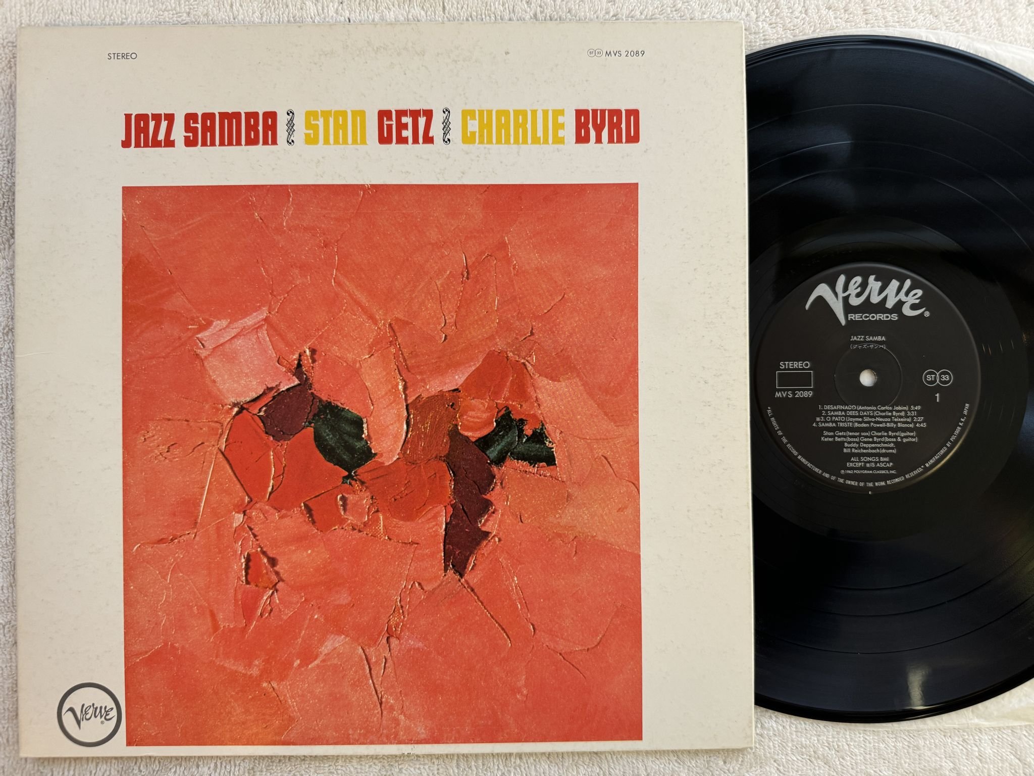 Omslagsbild för skivan STAN GETZ jazz samba LP re Japan VERVE MVS 2089