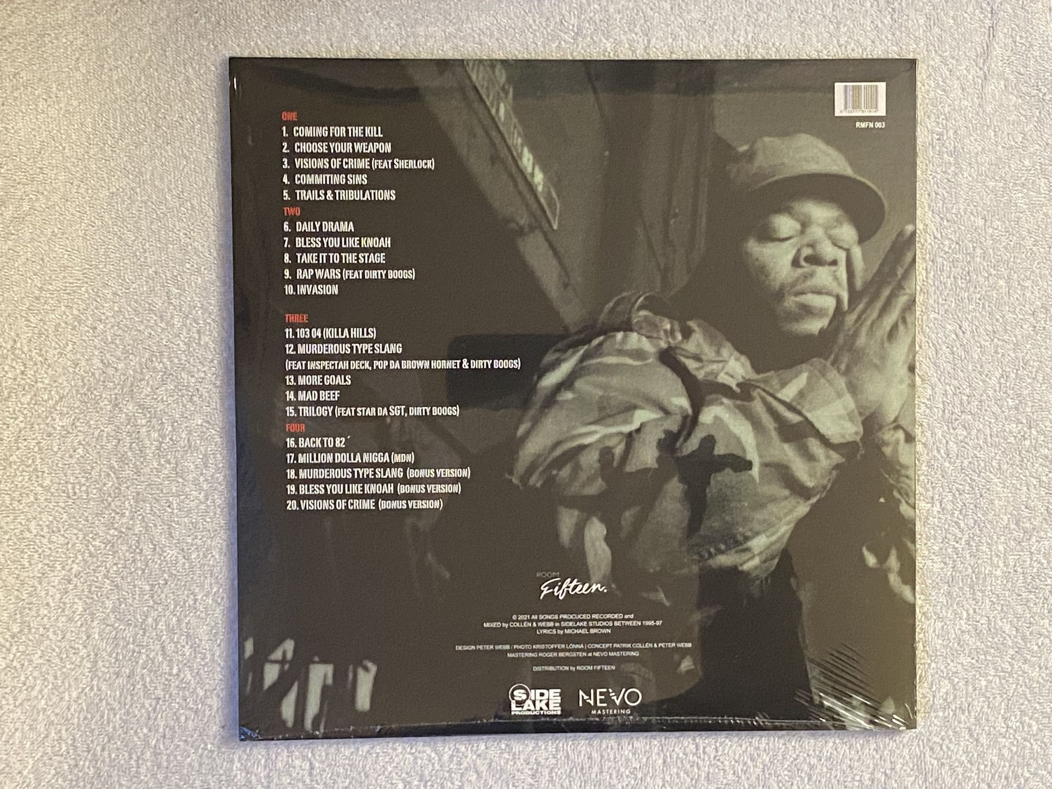 Omslagsbild för skivan KNOAH THA SINNA the album 2xLP 2021 ROOM FIFTEEN RMFN 003