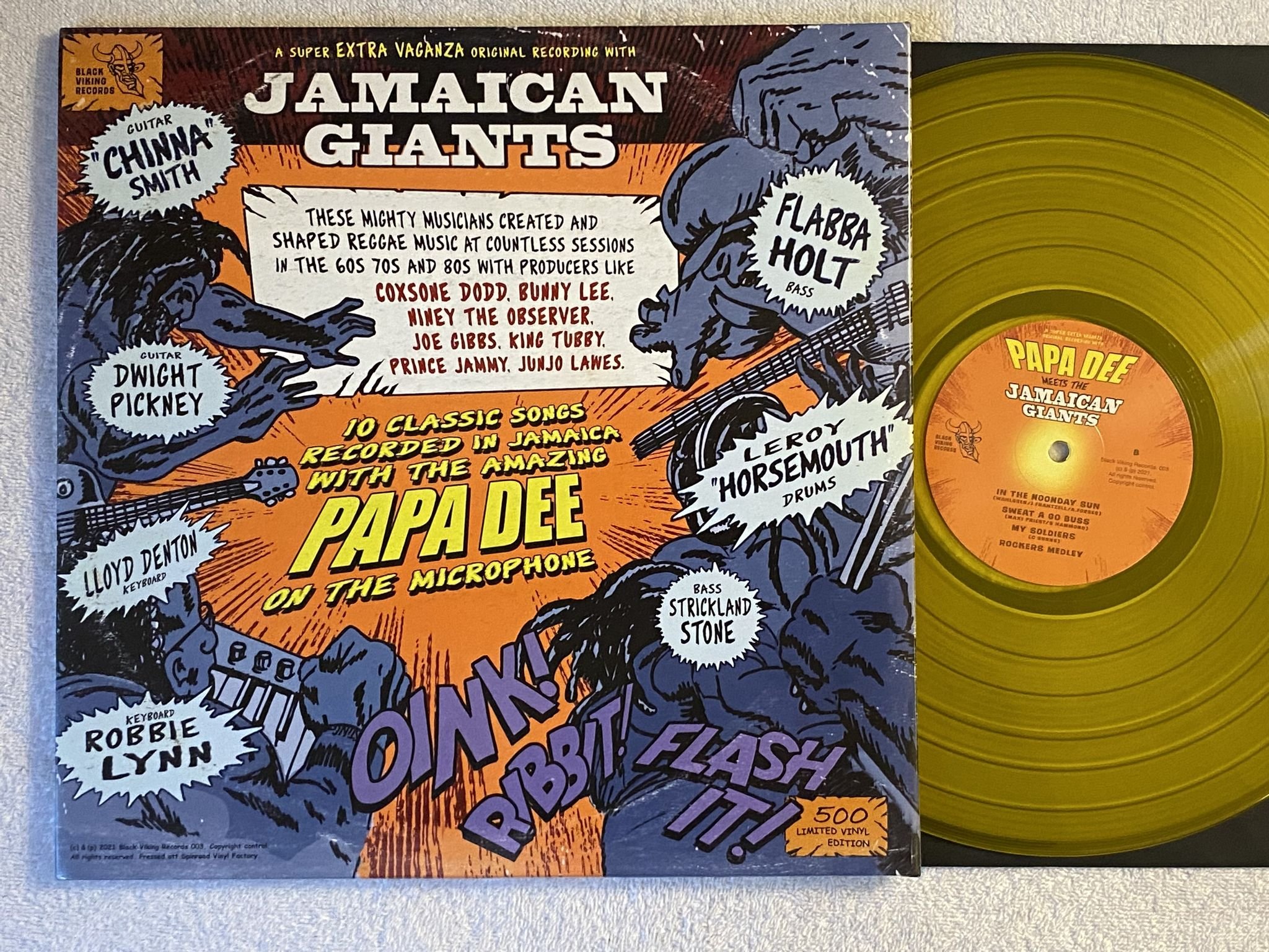 Omslagsbild för skivan PAPA DEE meets THe Jamaican Giants LP Swe BLACK VIKING BVR003