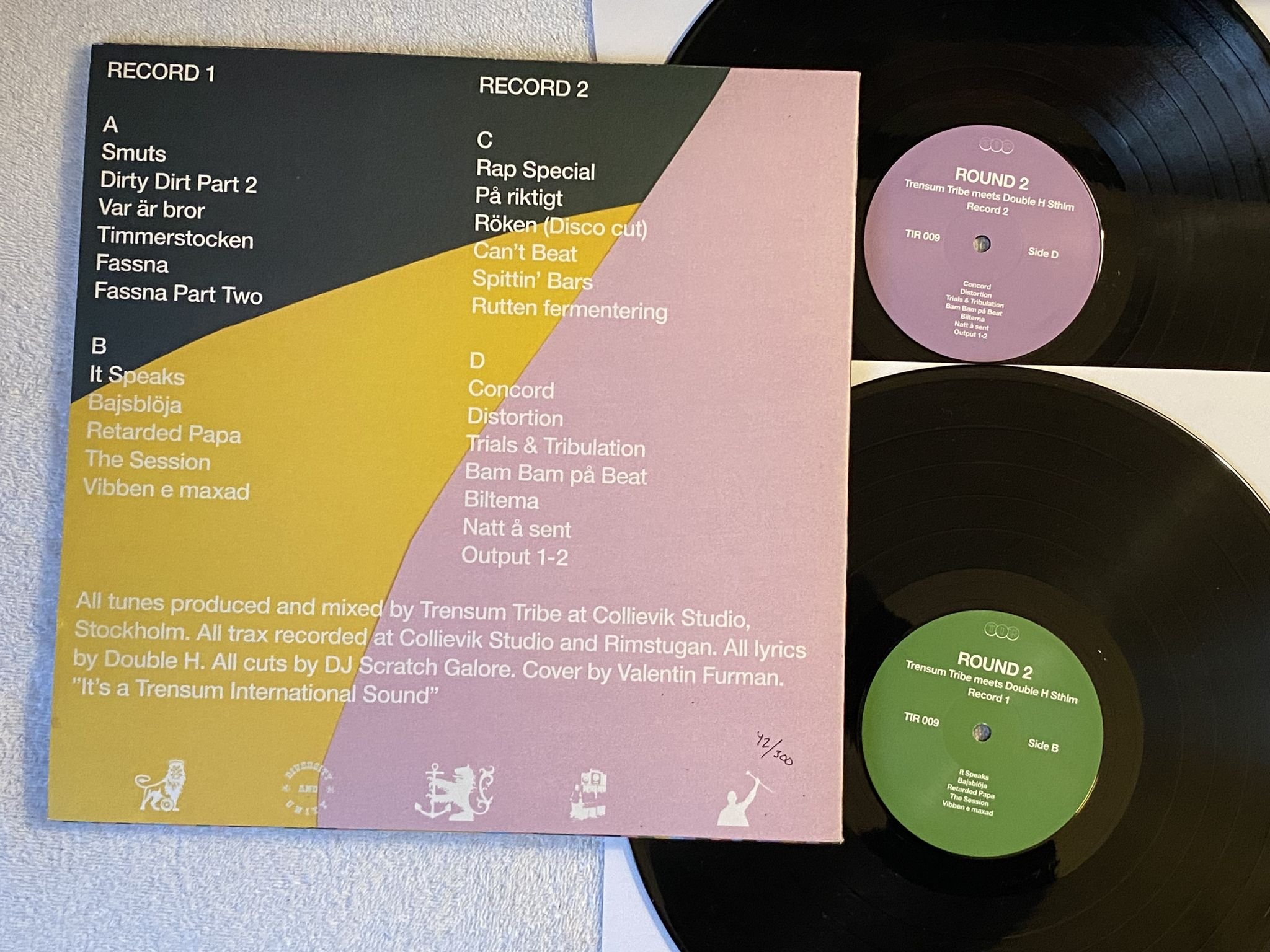 Omslagsbild för skivan TRENSUM TRIBE Meets Double H STHLM round 2 2LP 2018 Swe TIR009 *** #42/300 ***